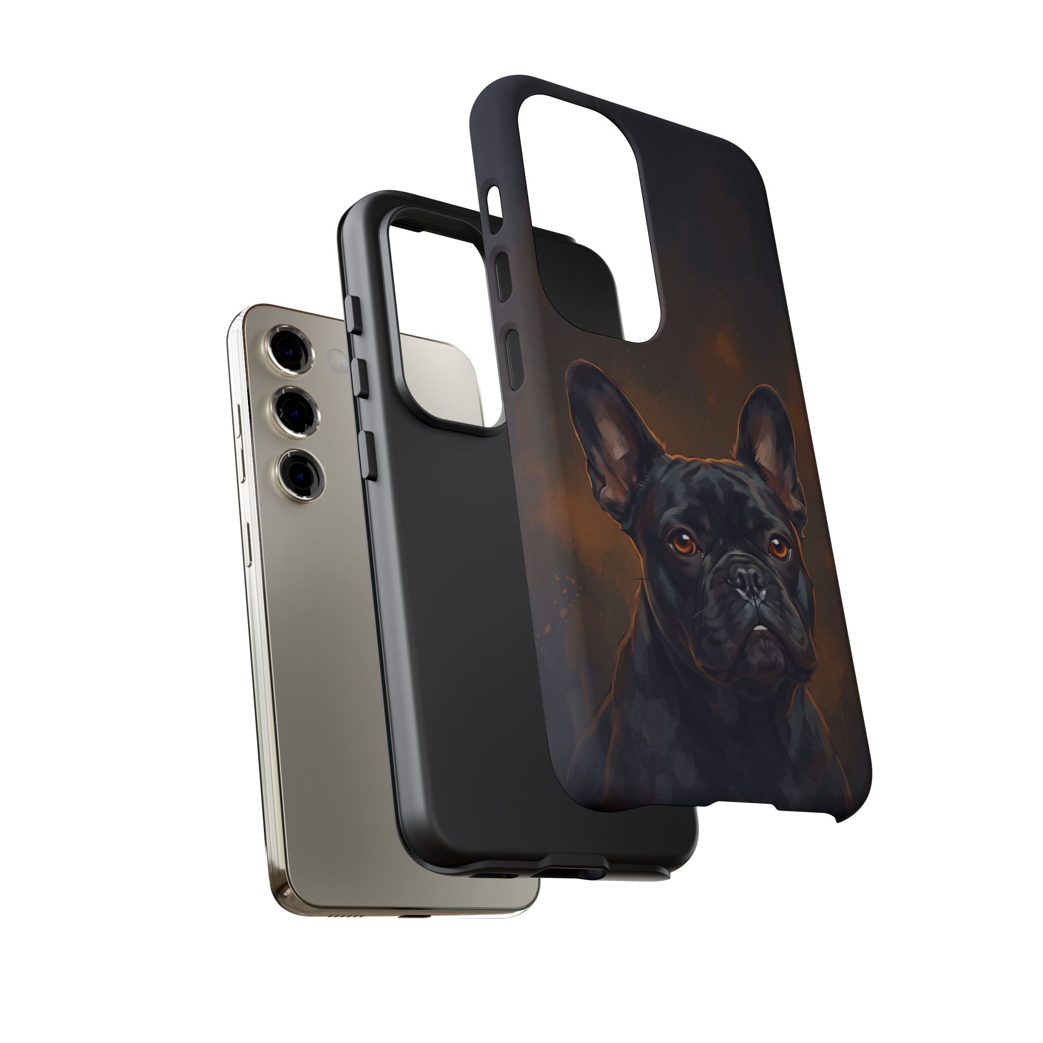 Moody French Bulldog Portrait Phone Case | Dramatic Studio Photography Style | iPhone & Samsung