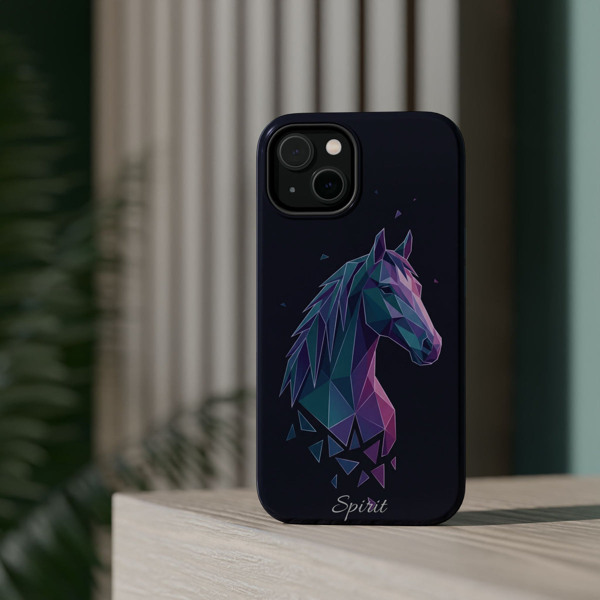 Personalized Geometric Horse Phone Case — Tough Magnetic Case with Wireless Charging