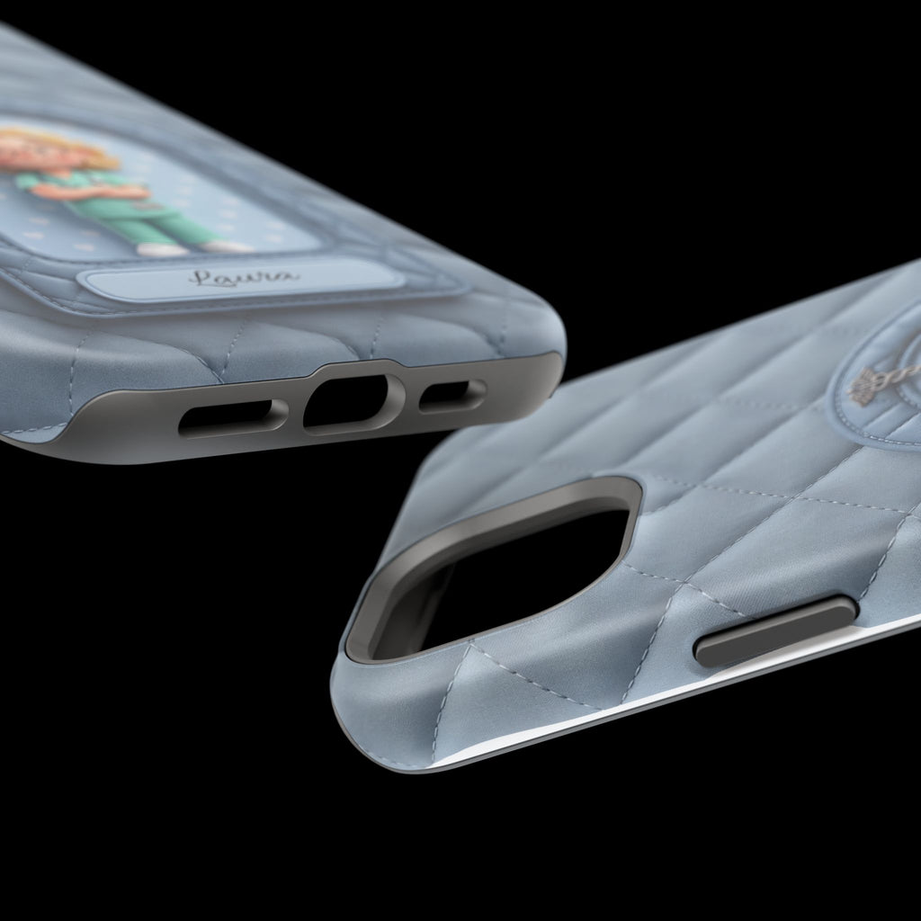 Personalized Quilted Nurse Phone Case — Wireless Charging Cover