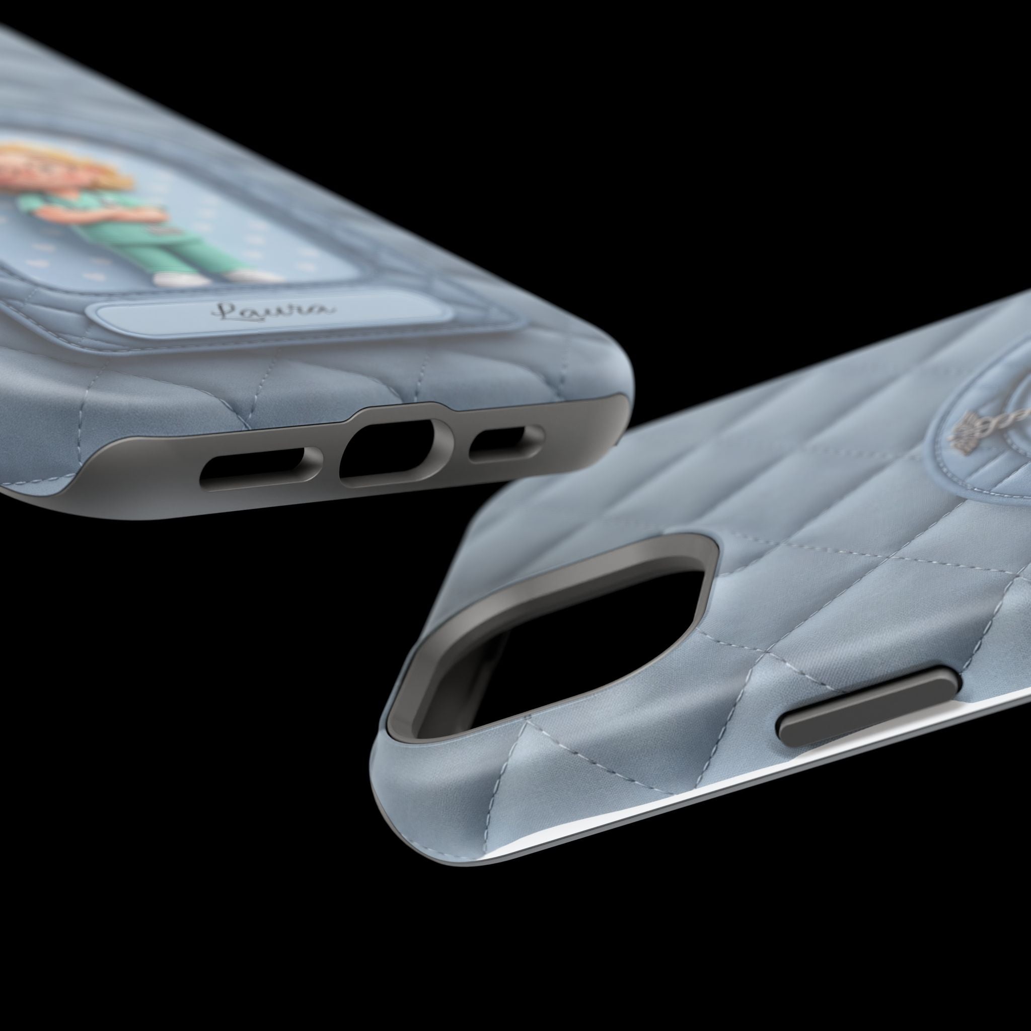 Personalized Quilted Nurse Phone Case — Wireless Charging Cover