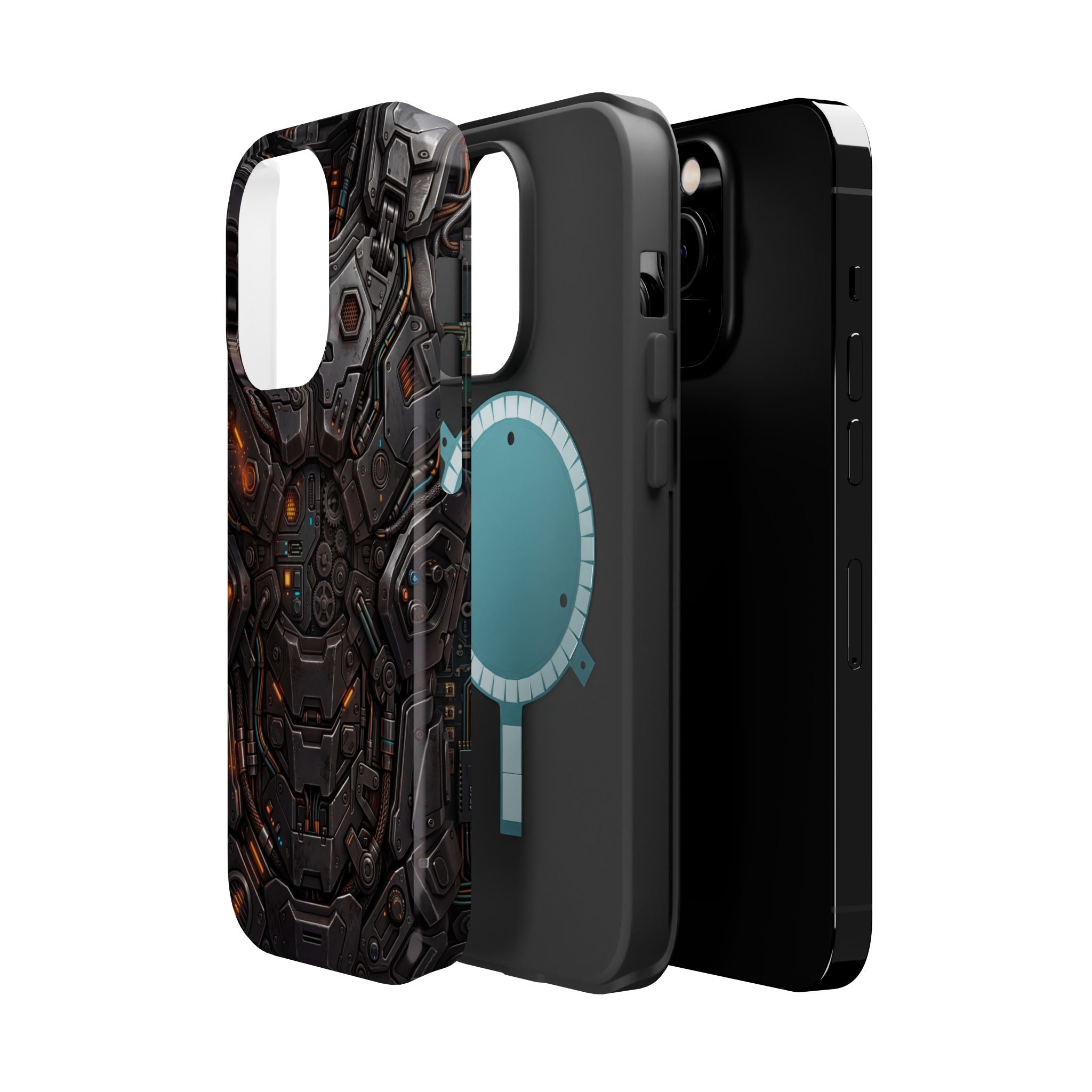 Mech Armor Phone Case — Industrial Circuit Wireless Charging Cover