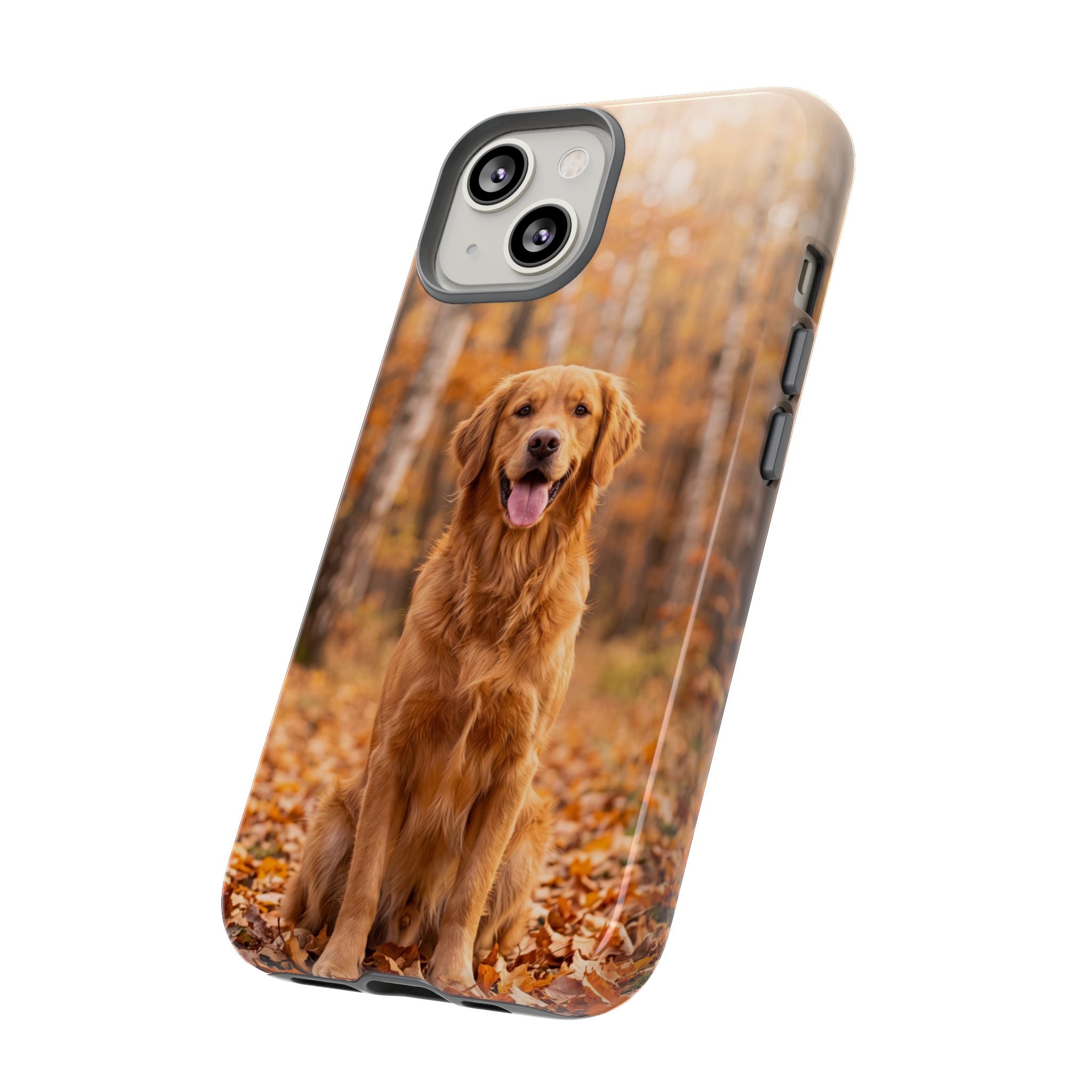 Golden Retriever Autumn Forest Phone Case | Happy Dog in Fall Foliage | Samsung & iPhone