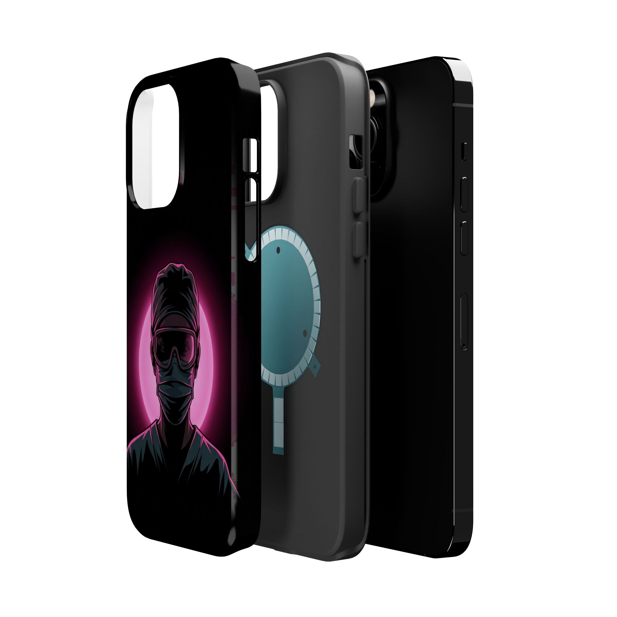 Nurse Portrait Phone Case — Navy Wireless Charging Cover