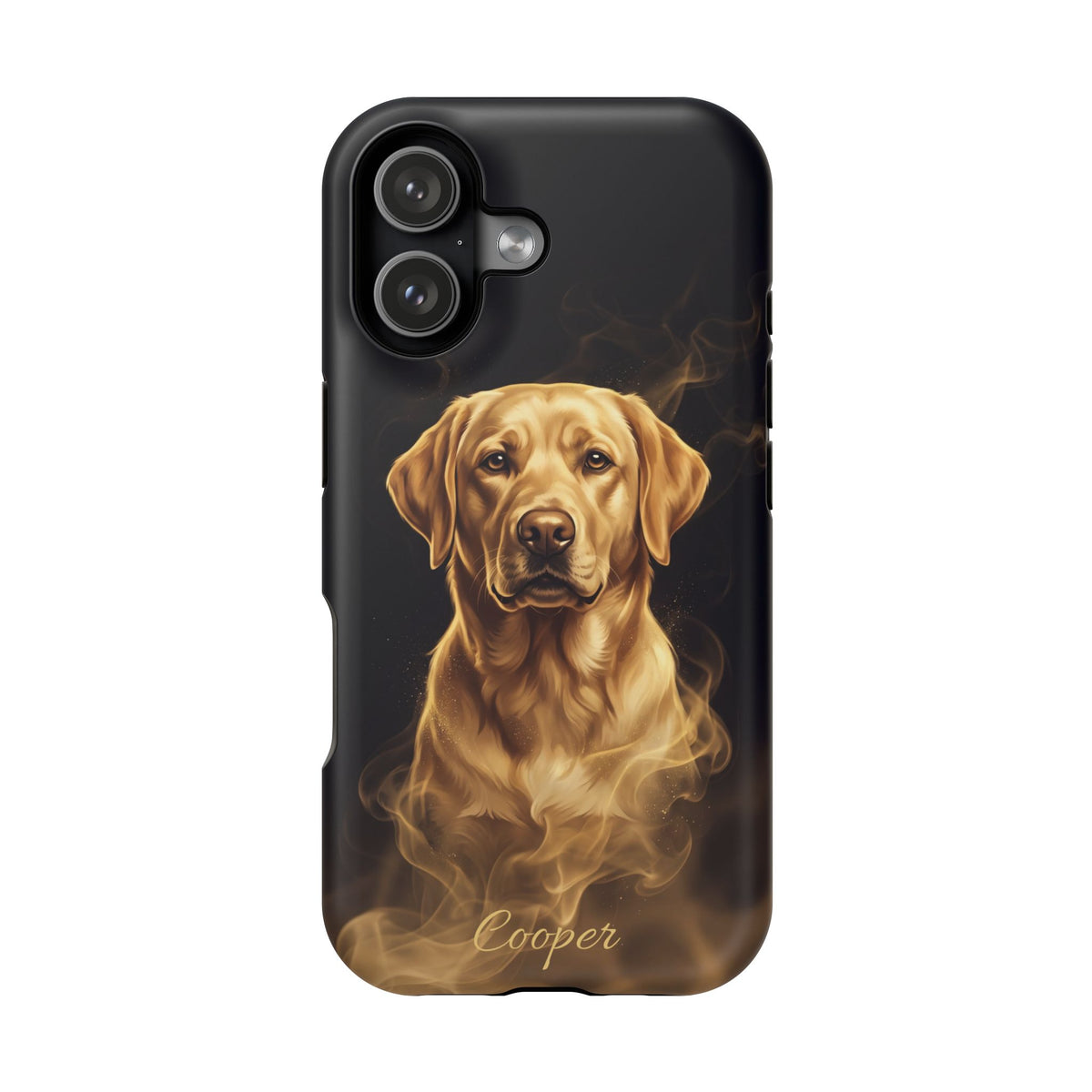 Personalized Gold Smoke Labrador Phone Case — Tough Magnetic Case with Wireless Charging