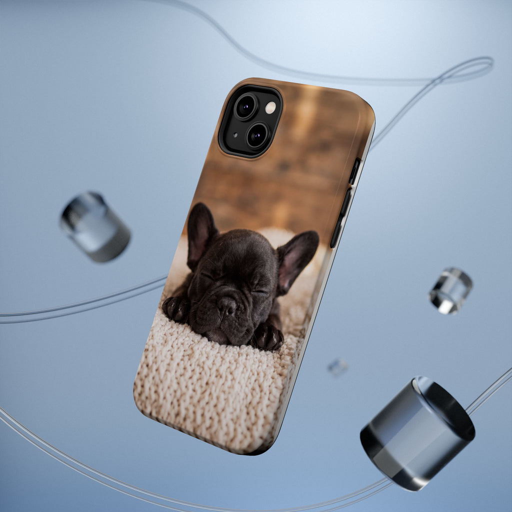 Sleepy French Bulldog Phone Case — Impact-Resistant Wireless Charging Cover