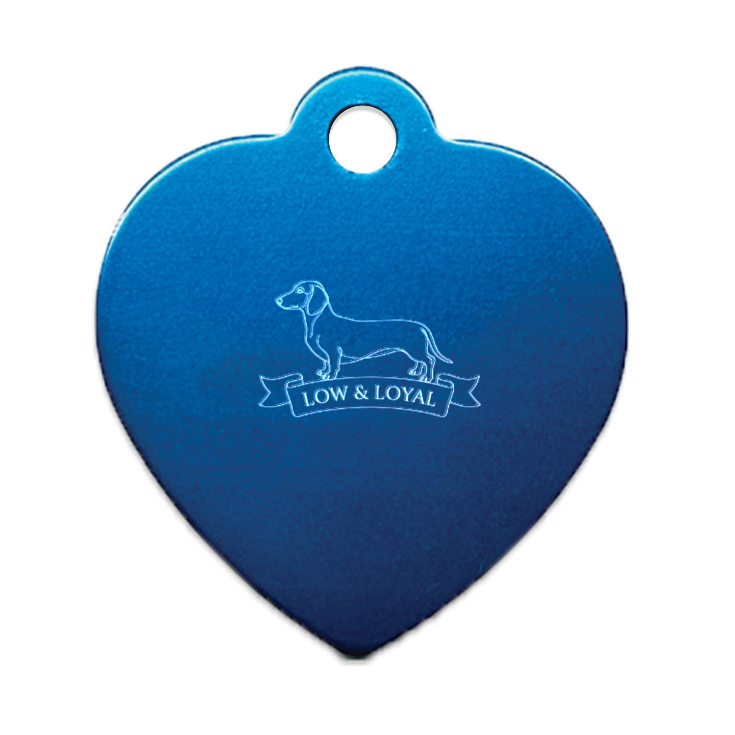 Dachshund Gift | Low & Loyal Engraved Pet Tag | Circle | Bone | Heart  | Dog gifts