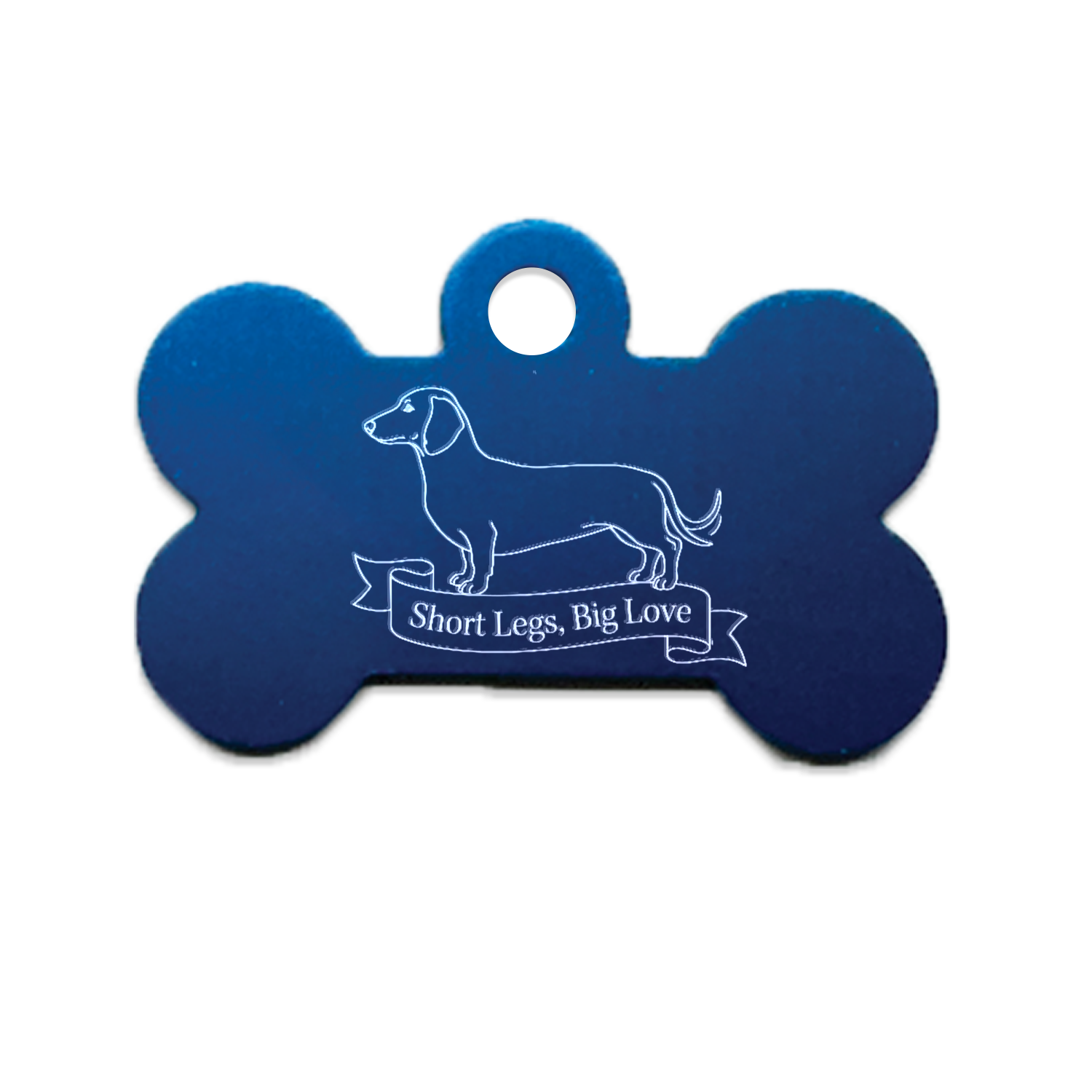 Short Legs , Big Love | Dachshund Pet Tag | Circle | Bone | Heart  | Dog gifts