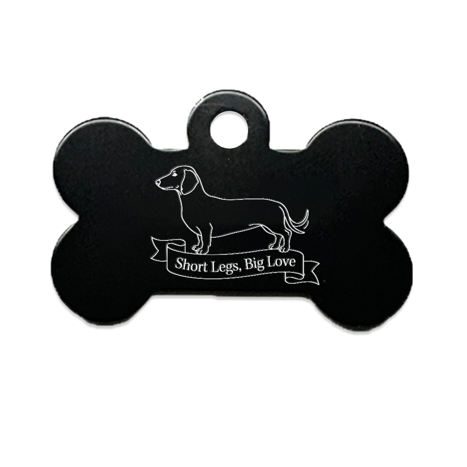 Short Legs , Big Love | Dachshund Pet Tag | Circle | Bone | Heart  | Dog gifts