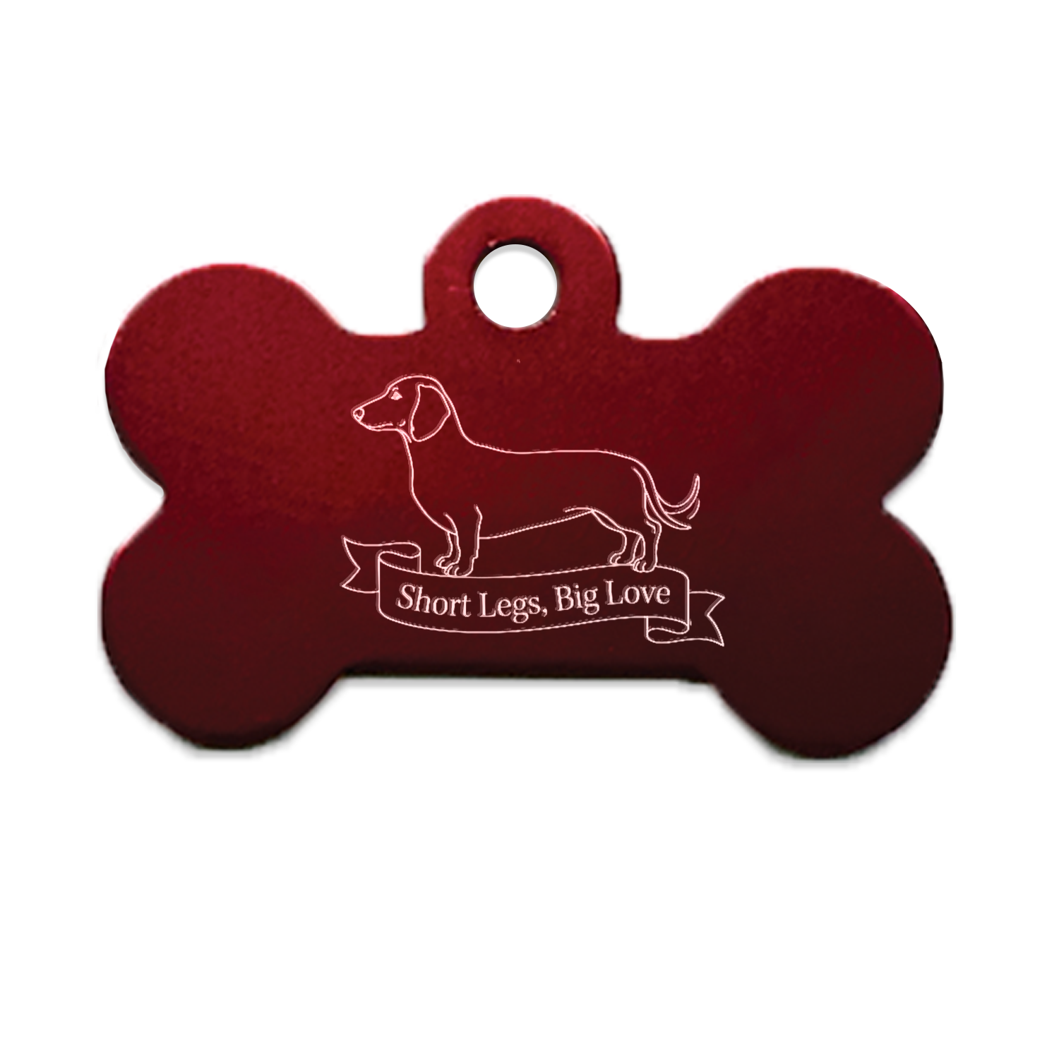 Short Legs , Big Love | Dachshund Pet Tag | Circle | Bone | Heart  | Dog gifts