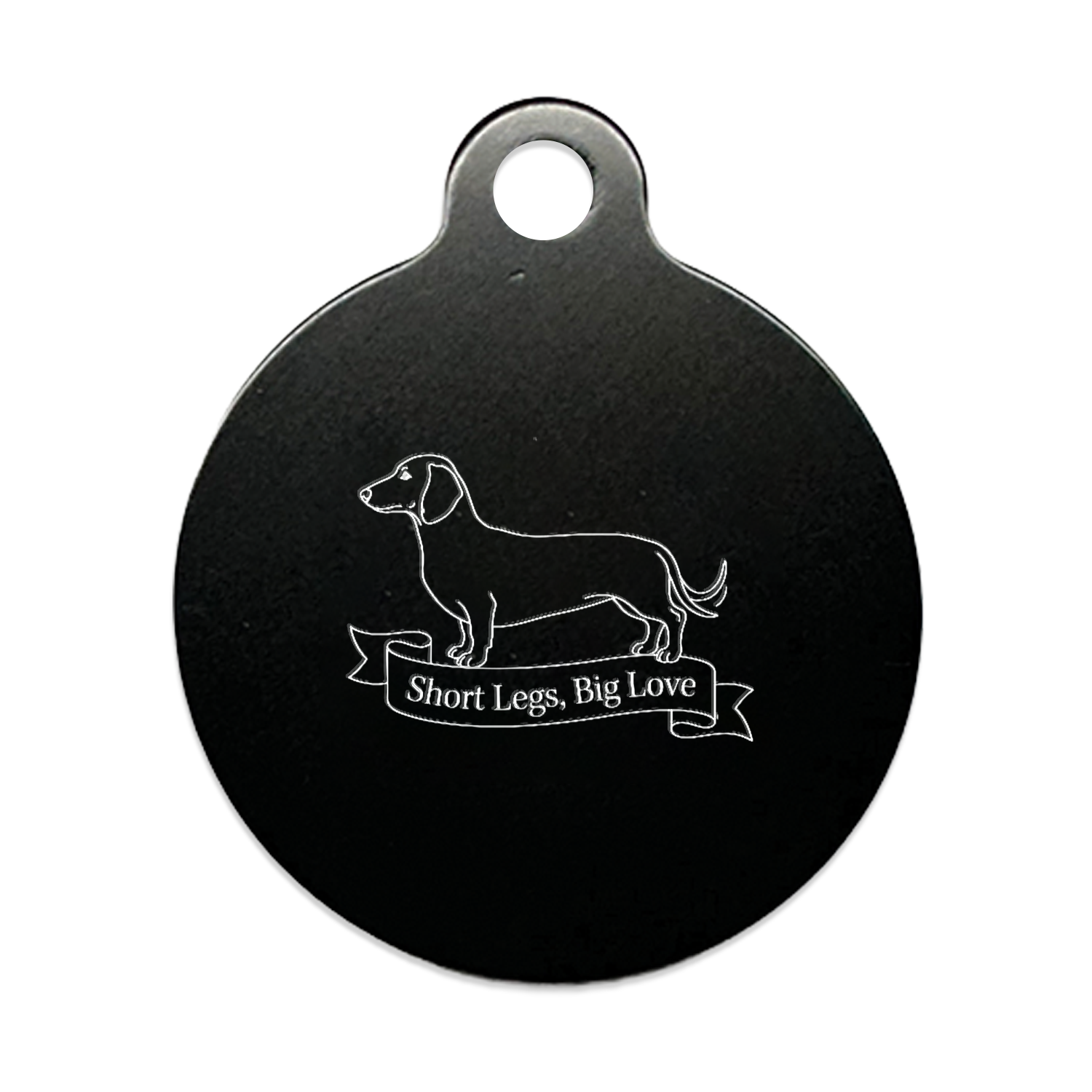 Short Legs , Big Love | Dachshund Pet Tag | Circle | Bone | Heart  | Dog gifts