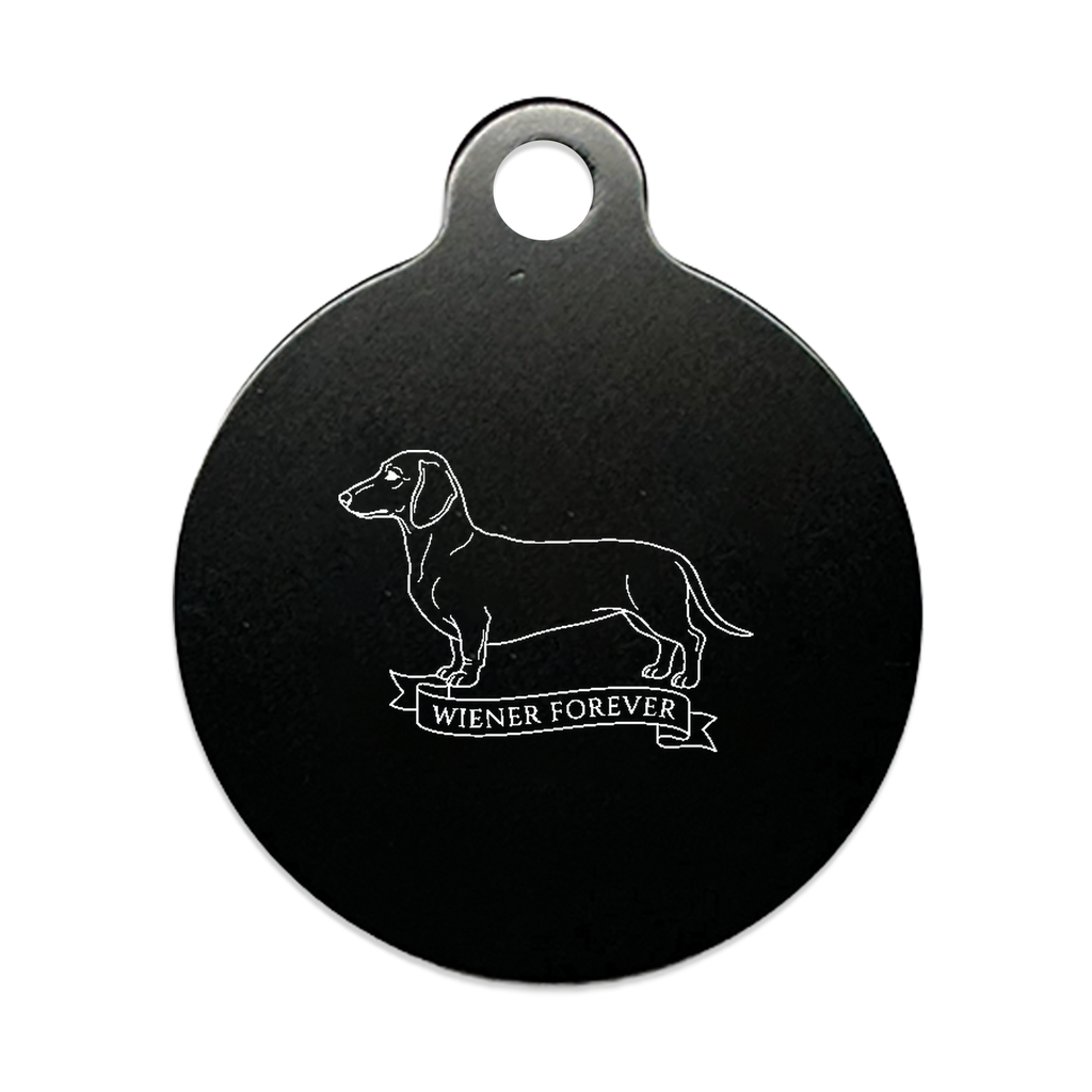 Weiner forever | Dachshund Engraved Pet Tag | Circle | Bone | Heart  | Dog gifts