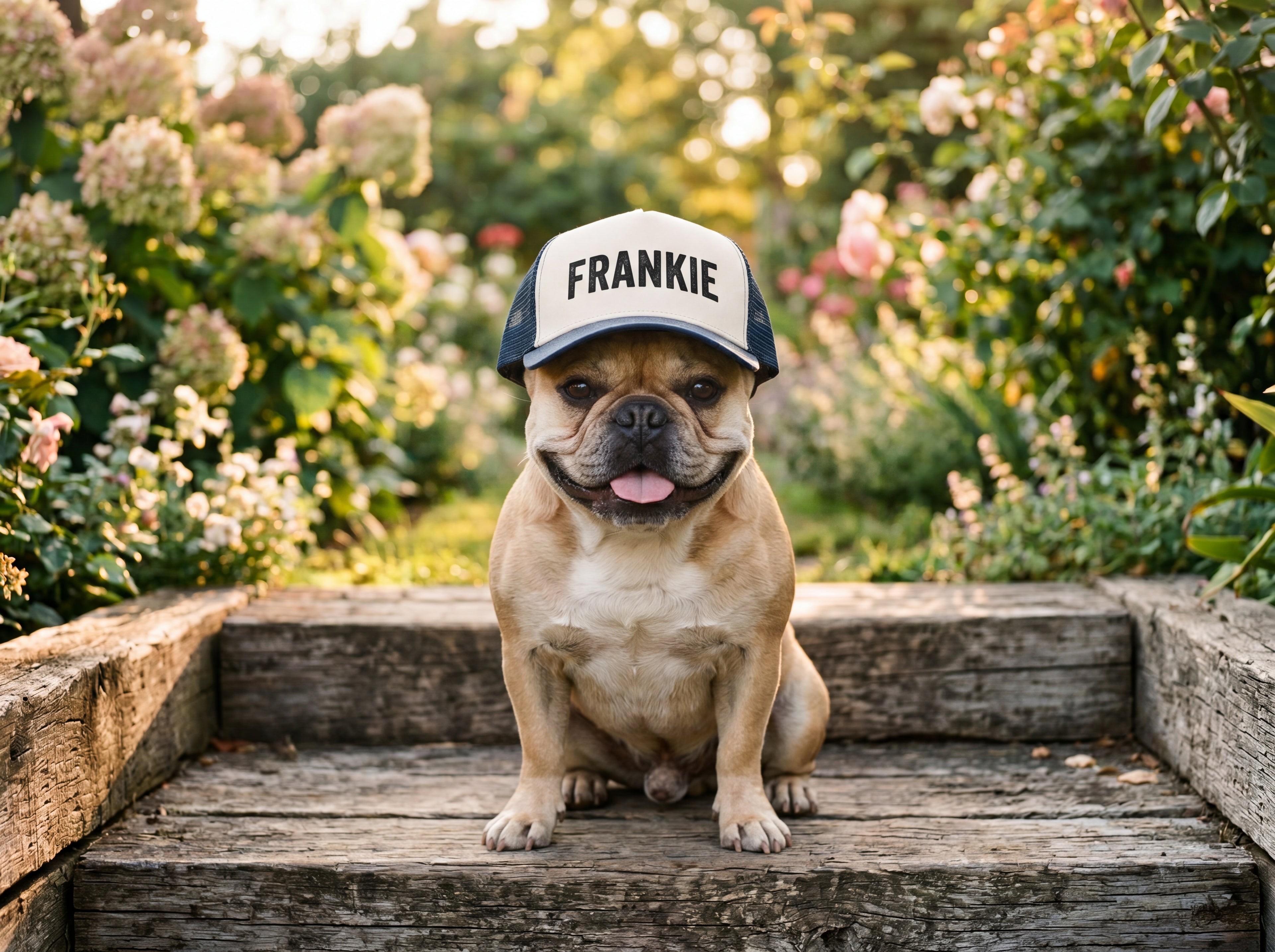 Personalized French Bulldog Trucker Hat | Custom Name Dog Dad Cap, Frenchie Owner Gift