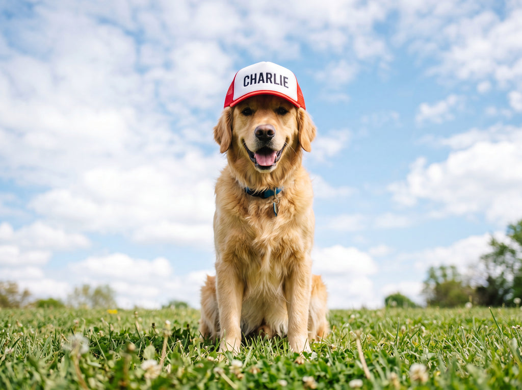 Personalized Golden Retriever Trucker Hat – Custom Name Dog Dad Cap, Golden Retriever Owner Gift