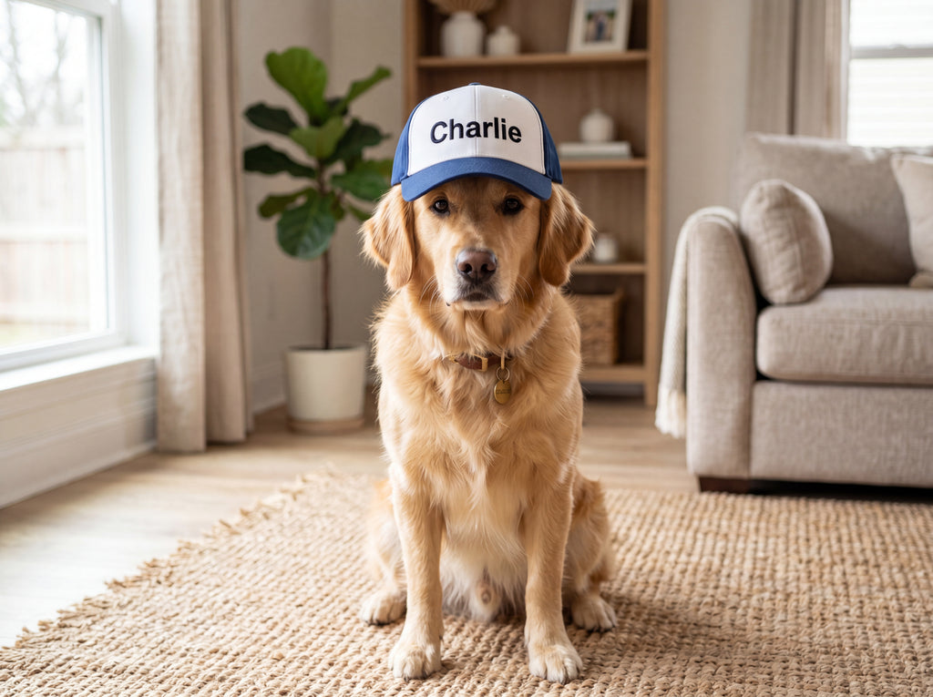 Personalized Golden Retriever Trucker Hat – Custom Name Dog Dad Cap, Golden Retriever Owner Gift