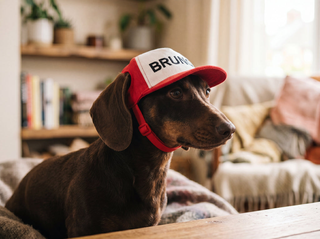 Personalized Dachshund Trucker Hat | Custom Name Dog Hat | e.g., "Bruno"