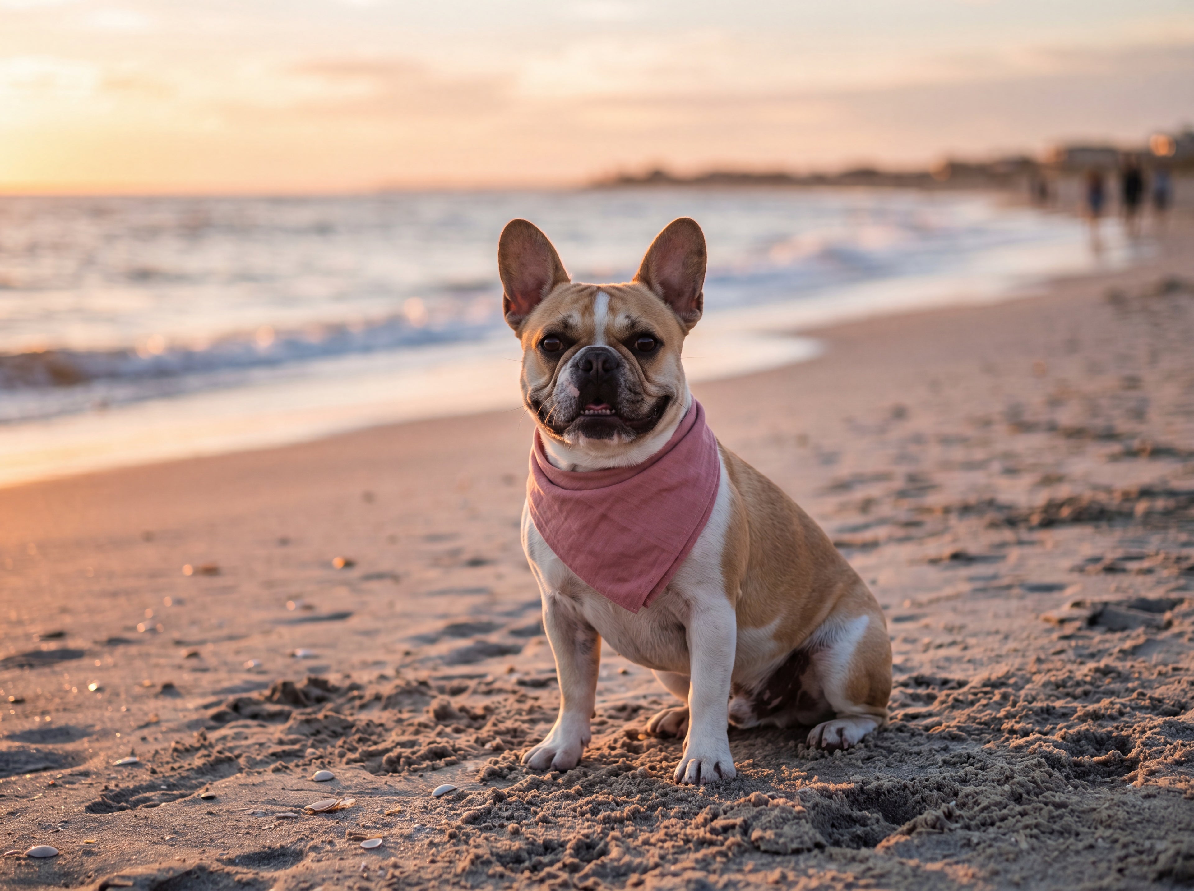 Dusty Rose French Bulldog Bandana | Cute Frenchie Dog Bandana | Pet Lover Gift