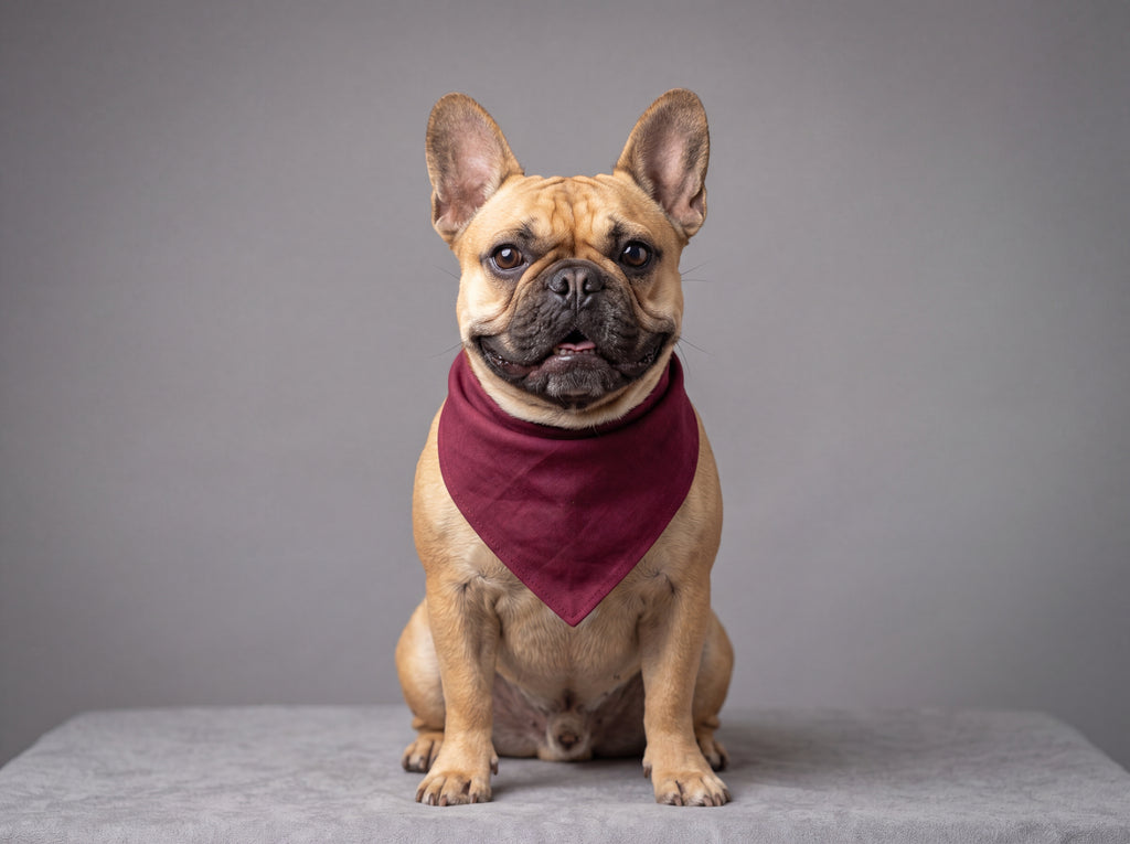 Burgundy French Bulldog Bandana | Cute Frenchie Dog Bandana | Pet Lover Gift