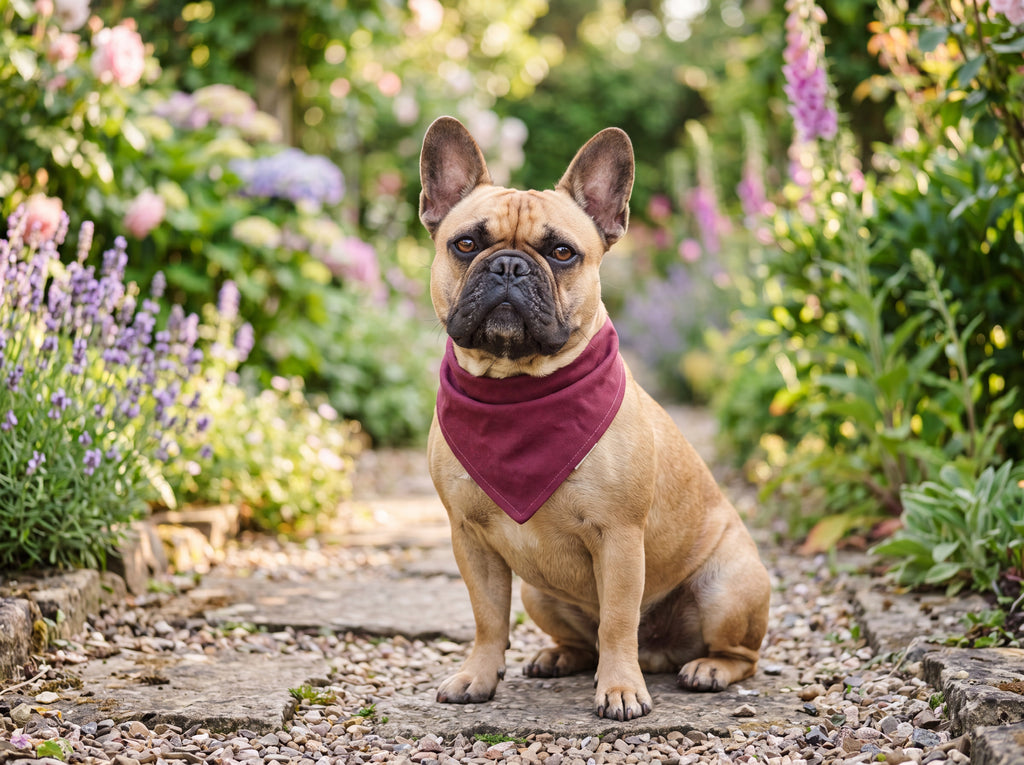 Burgundy French Bulldog Bandana | Cute Frenchie Dog Bandana | Pet Lover Gift