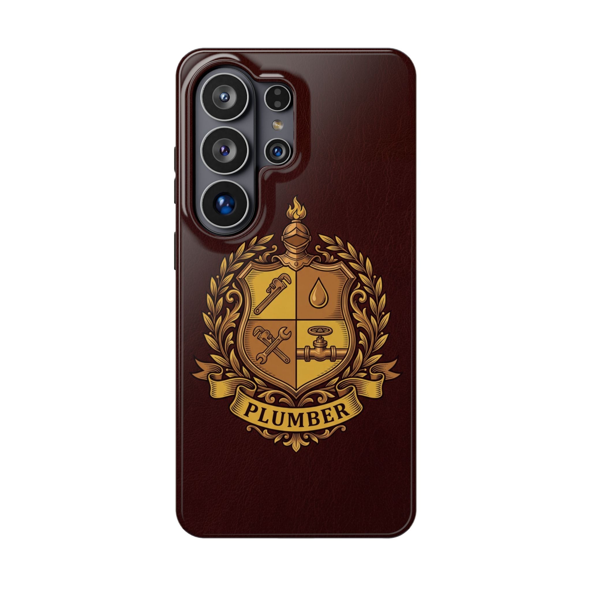 Plumber Crest Phone Case — Heraldic Shield Wireless Charging Cover