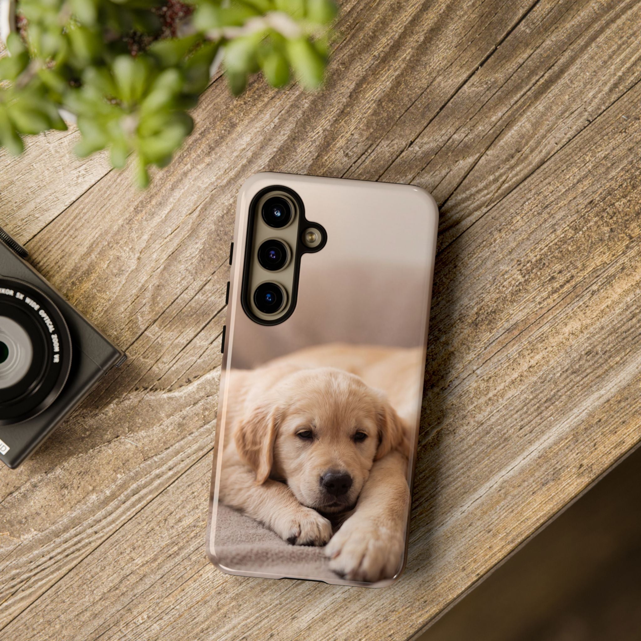 Sleepy Golden Retriever Puppy Phone Case | Cozy Cuddly Puppy Portrait | Samsung & iPhone