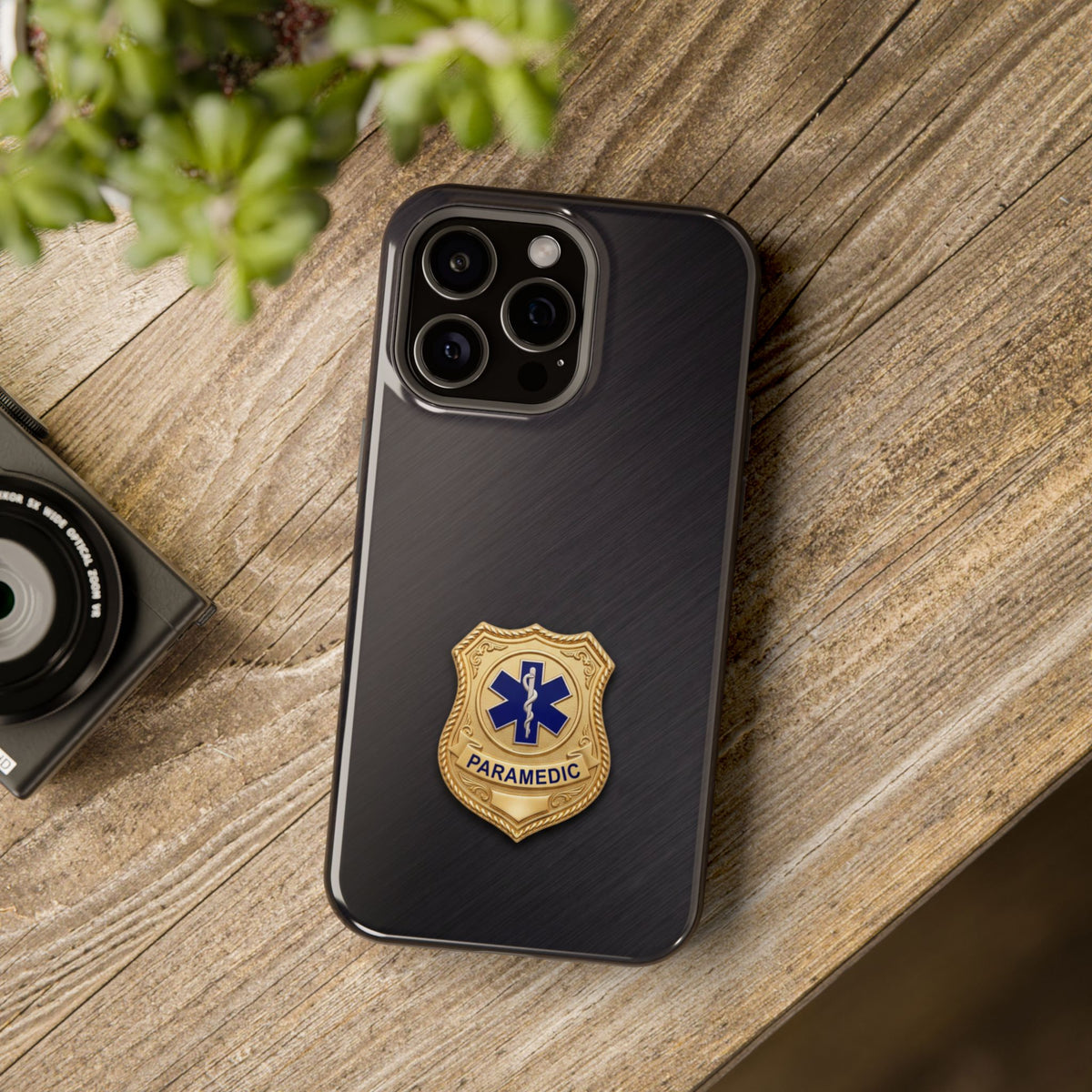 Gold Paramedic Badge Phone Case — Magnetic Wireless Charging Cover