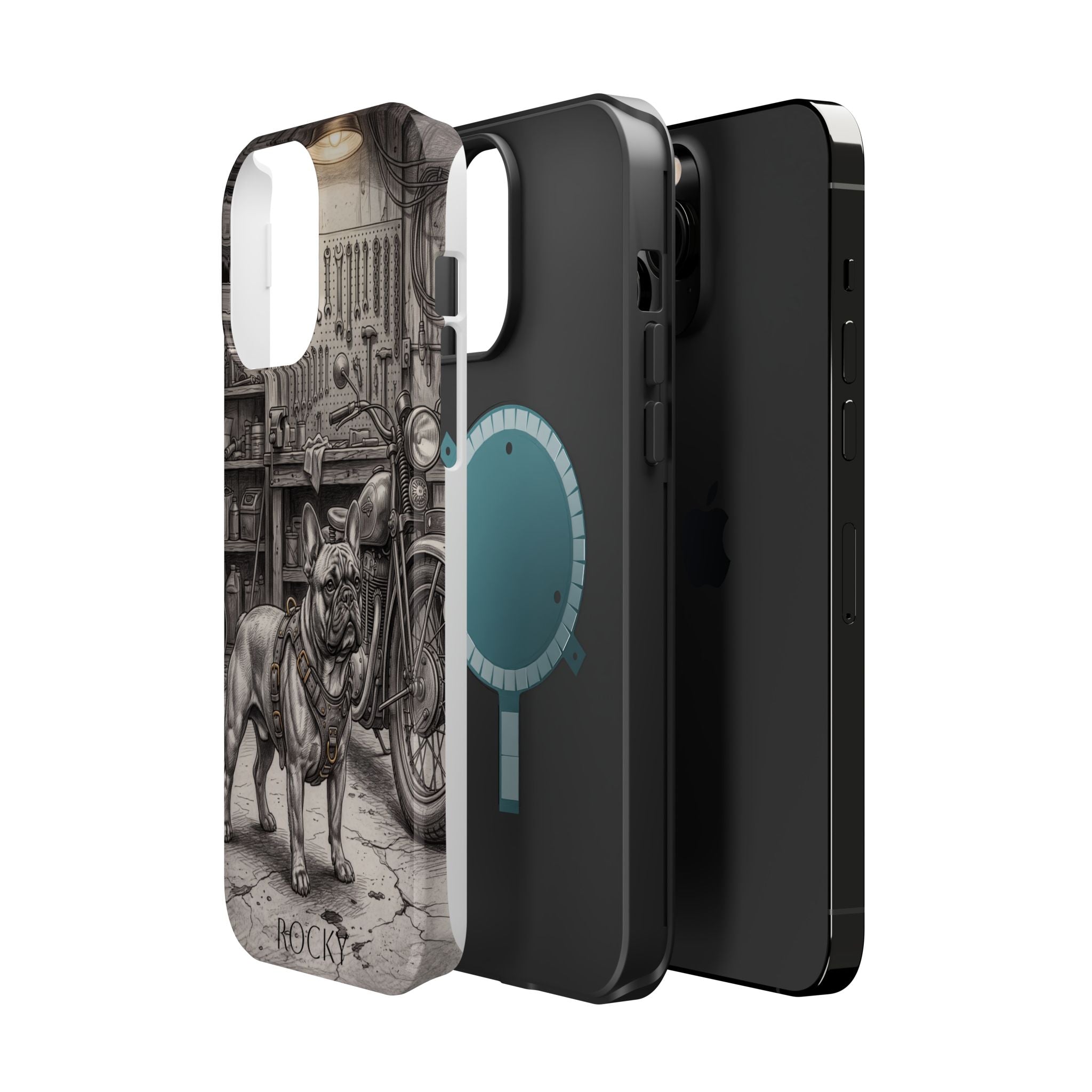 Personalized French Bulldog Vintage Street Phone Case — Wireless Charging Cover