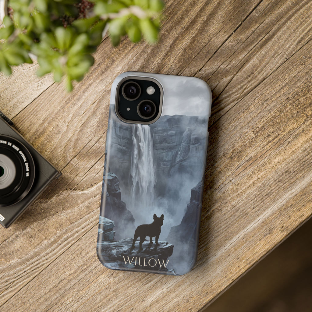 Personalized French Bulldog Misty Waterfall Phone Case — Wireless Charging Cover