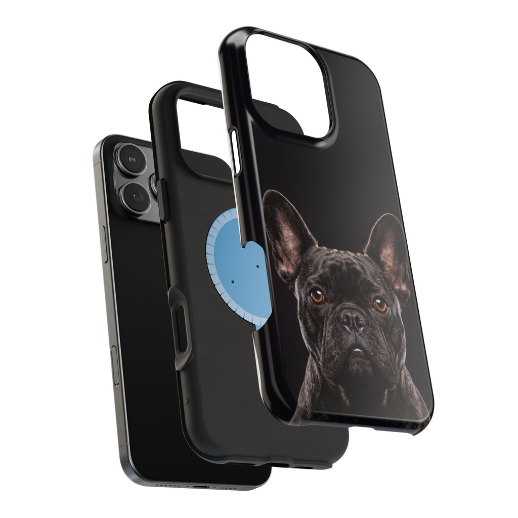 Black French Bulldog Phone Case — Impact-Resistant Wireless Charging Cover