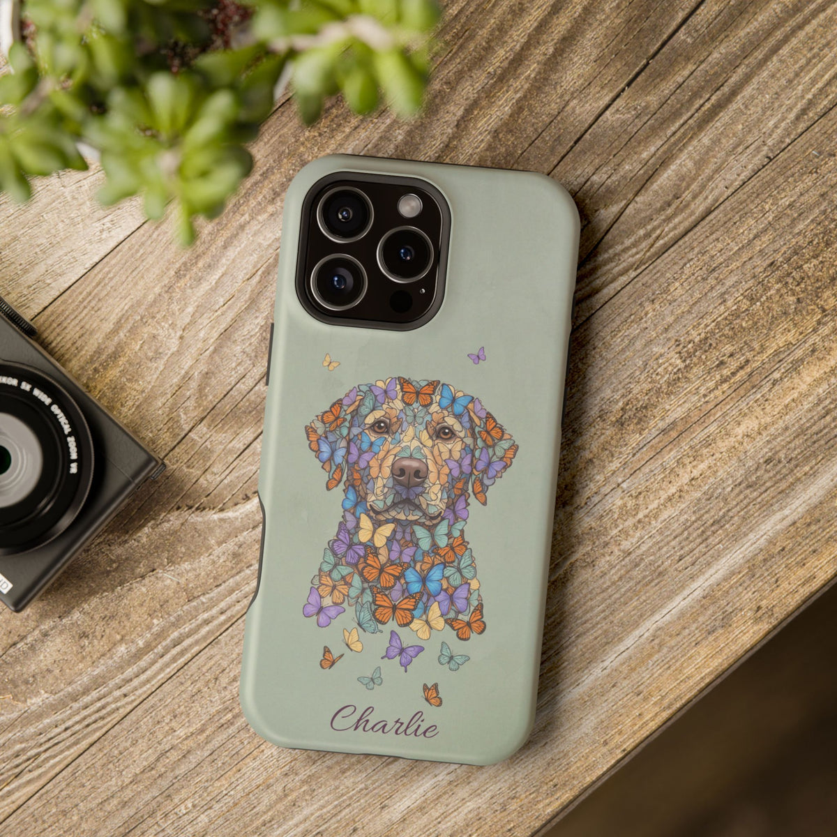 Personalized Butterfly Labrador Phone Case — Tough Magnetic Case with Wireless Charging