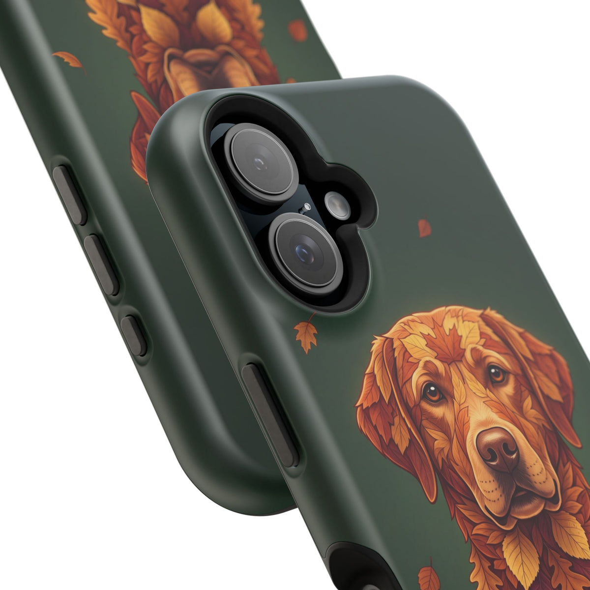 Autumn Leaves Labrador Phone Case — Tough Magnetic Case with Wireless Charging