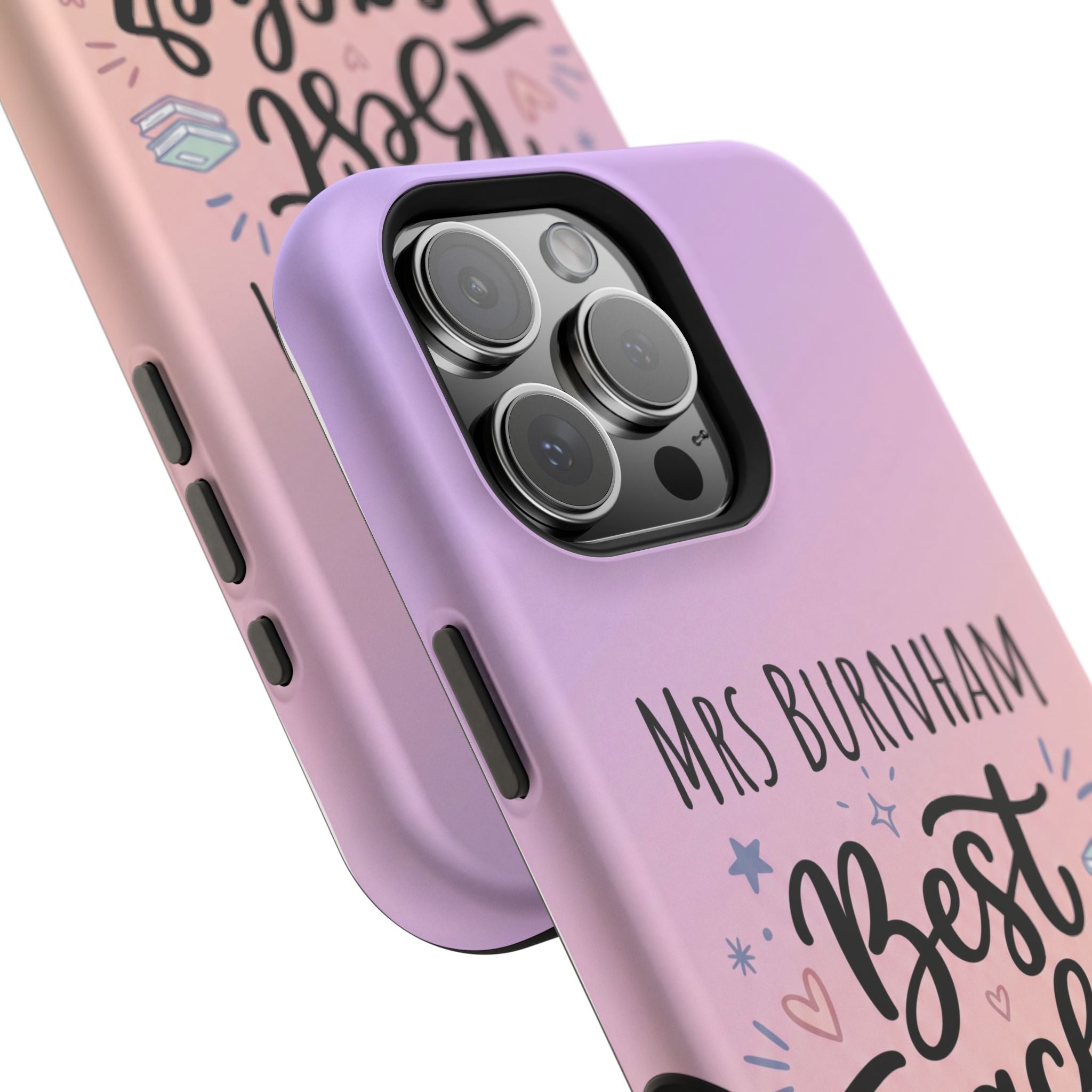 Best Teacher Ever Personalized Phone Case — Wireless Charging Cover