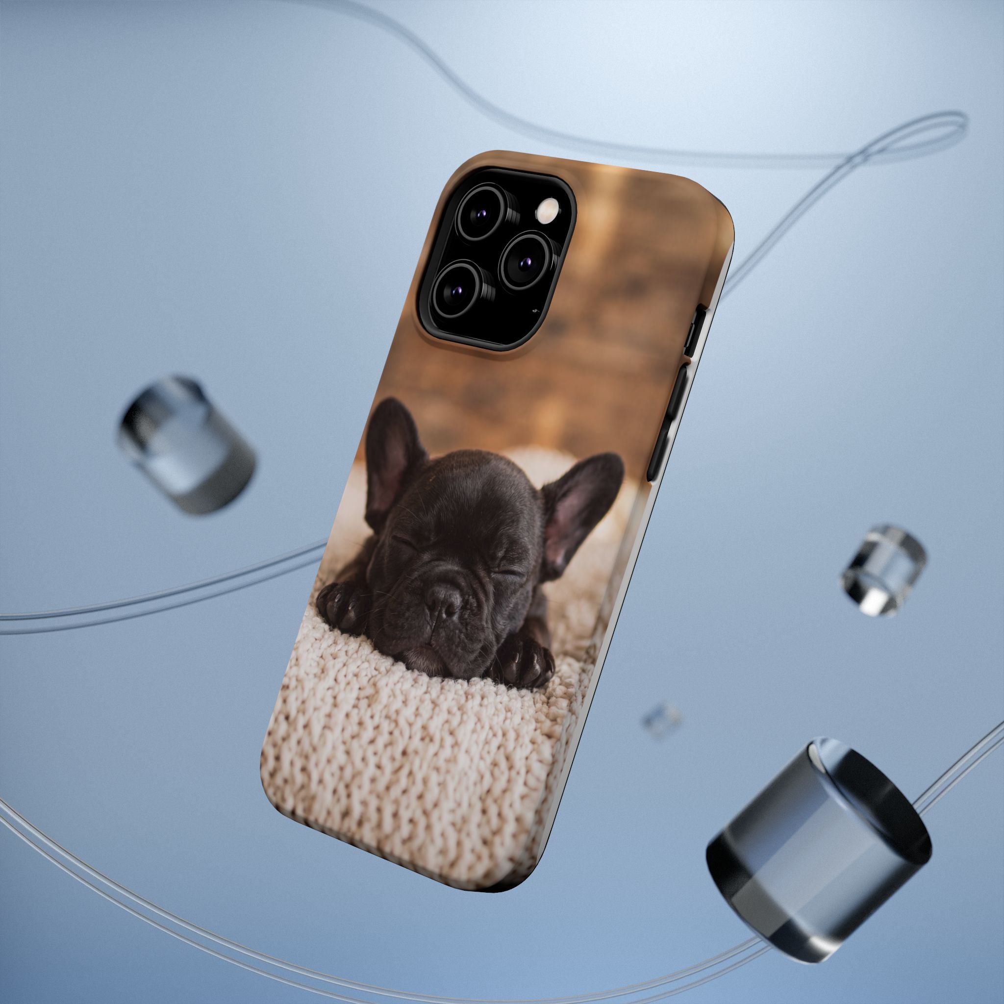 Sleepy French Bulldog Phone Case — Impact-Resistant Wireless Charging Cover