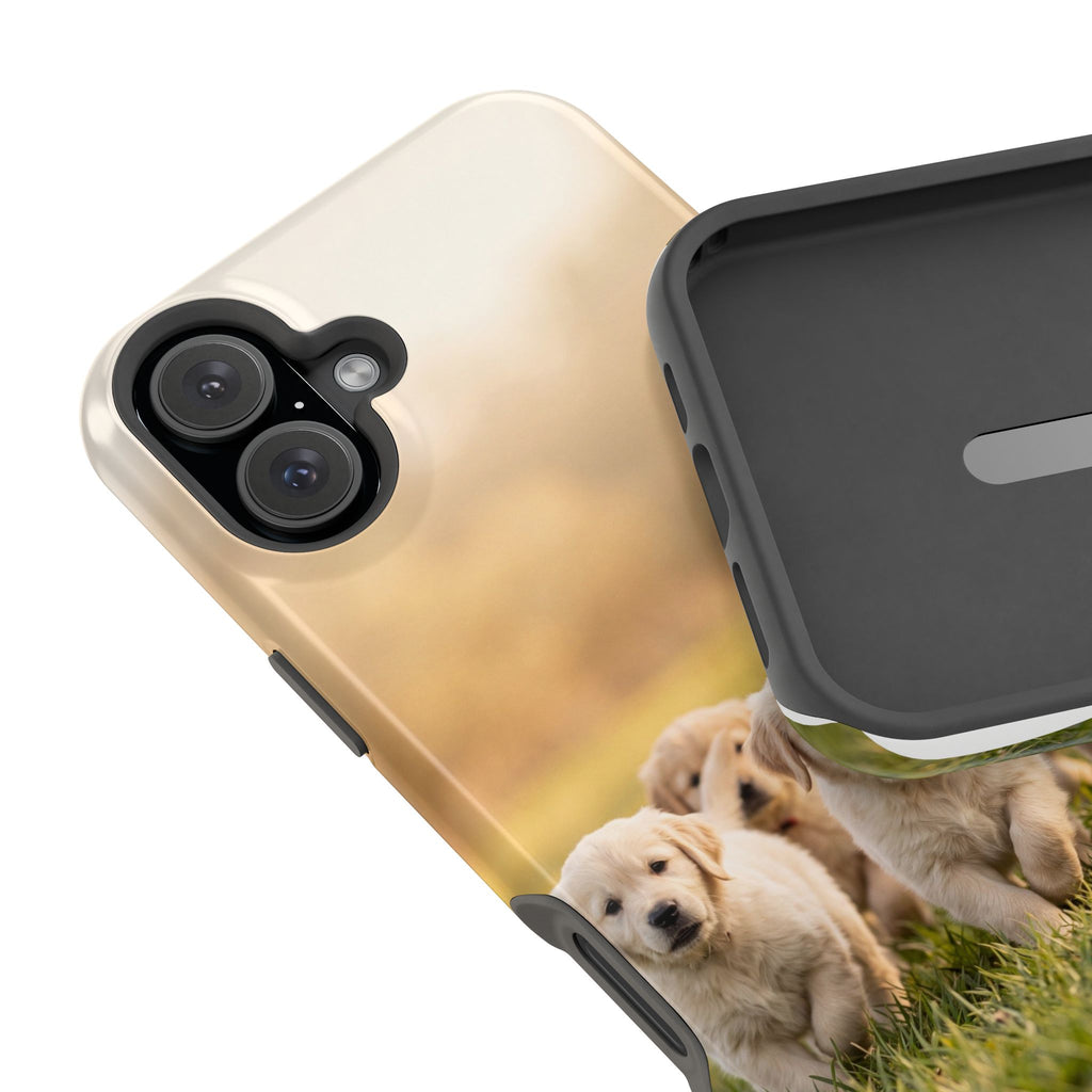 Golden Retriever Puppies Phone Case — Impact-Resistant Wireless Charging Cover