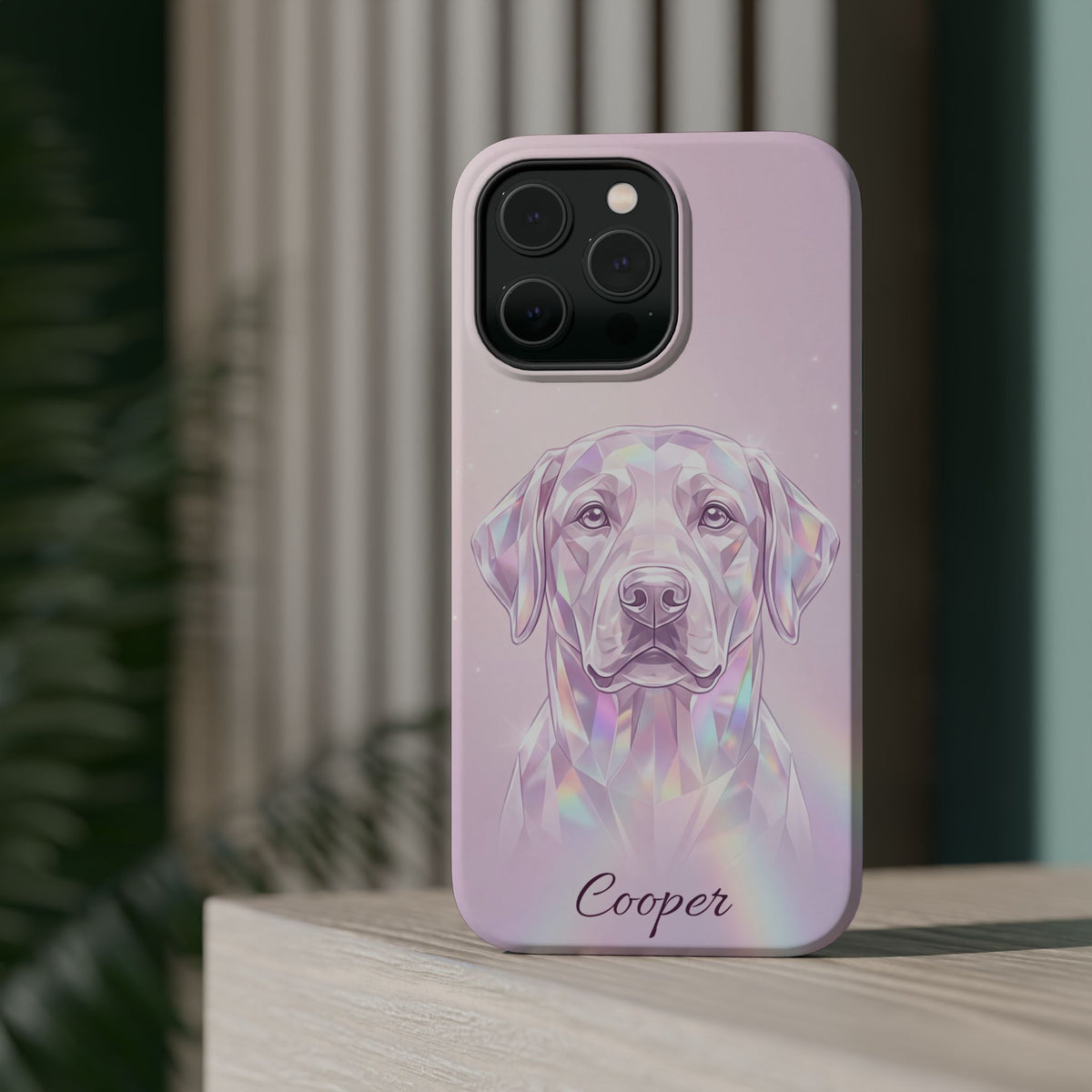 Personalized Crystal Prism Labrador Phone Case — Tough Magnetic Case with Wireless Charging