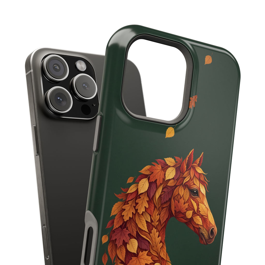 Autumn Leaves Horse Phone Case — Tough Magnetic Case with Wireless Charging