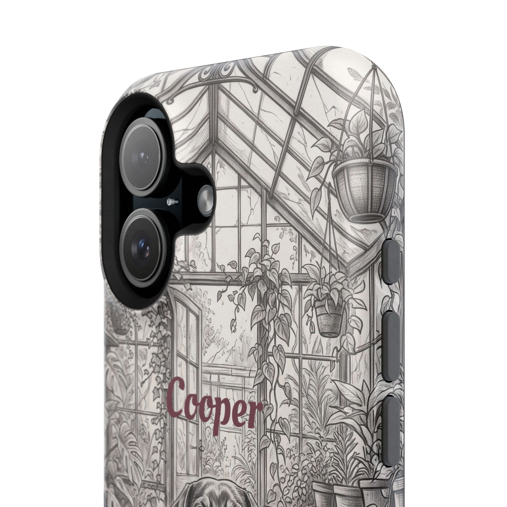 Personalized Dachshund Vintage Greenhouse Phone Case — Wireless Charging Cover