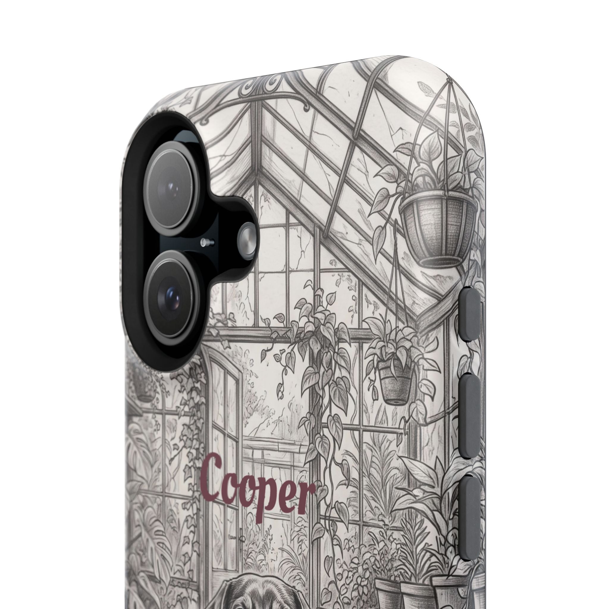 Personalized Dachshund Vintage Greenhouse Phone Case — Wireless Charging Cover