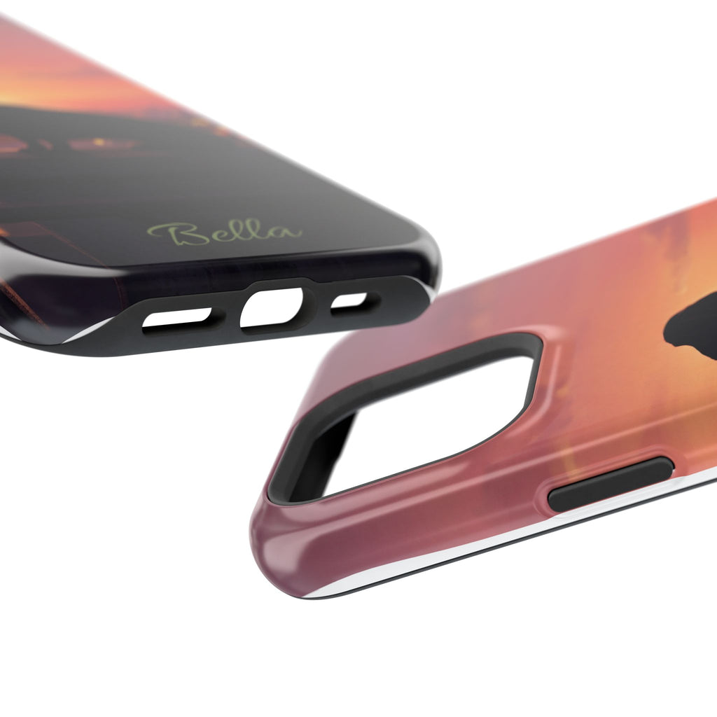 Personalized Dachshund Rooftop Sunset Phone Case — Wireless Charging Cover