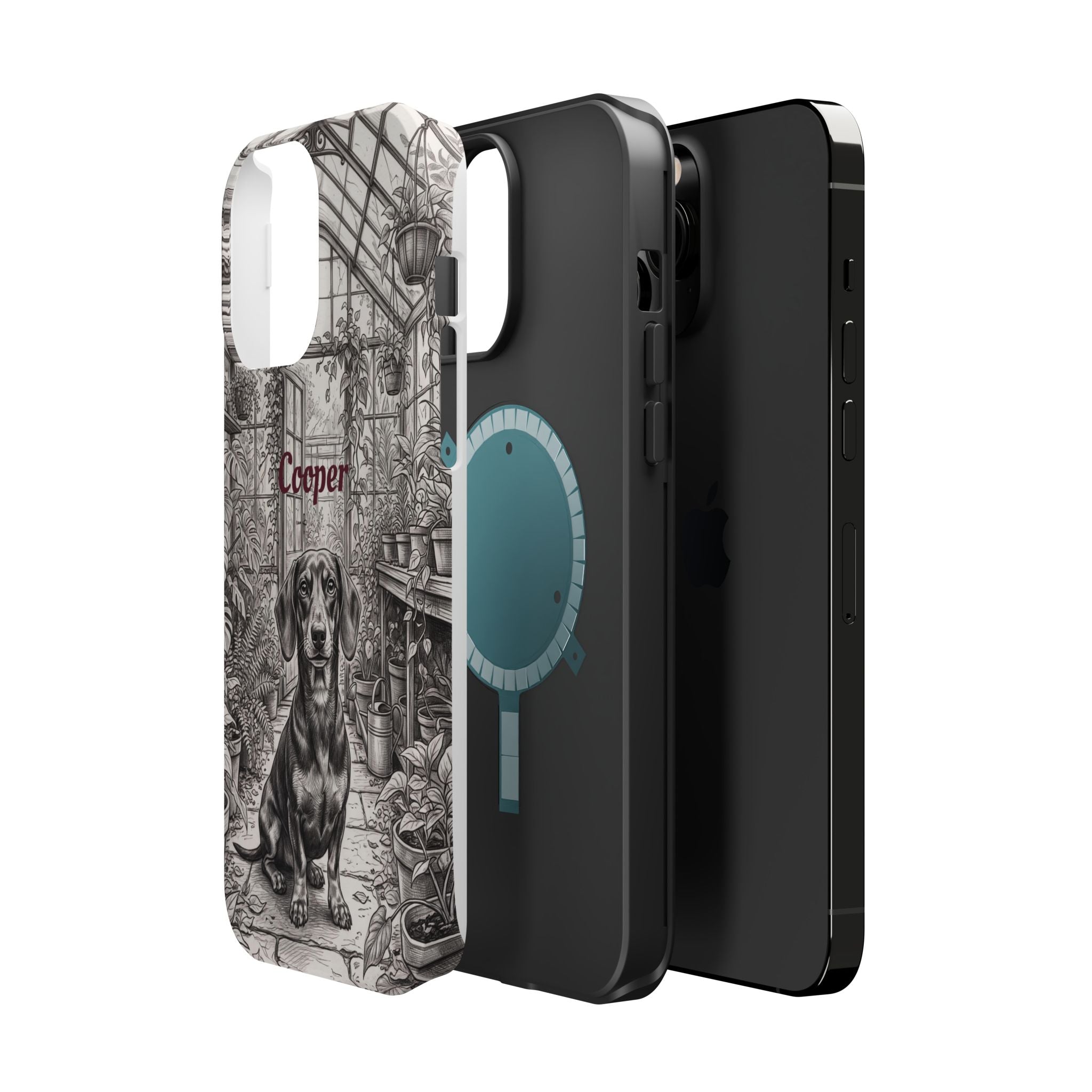 Personalized Dachshund Vintage Greenhouse Phone Case — Wireless Charging Cover