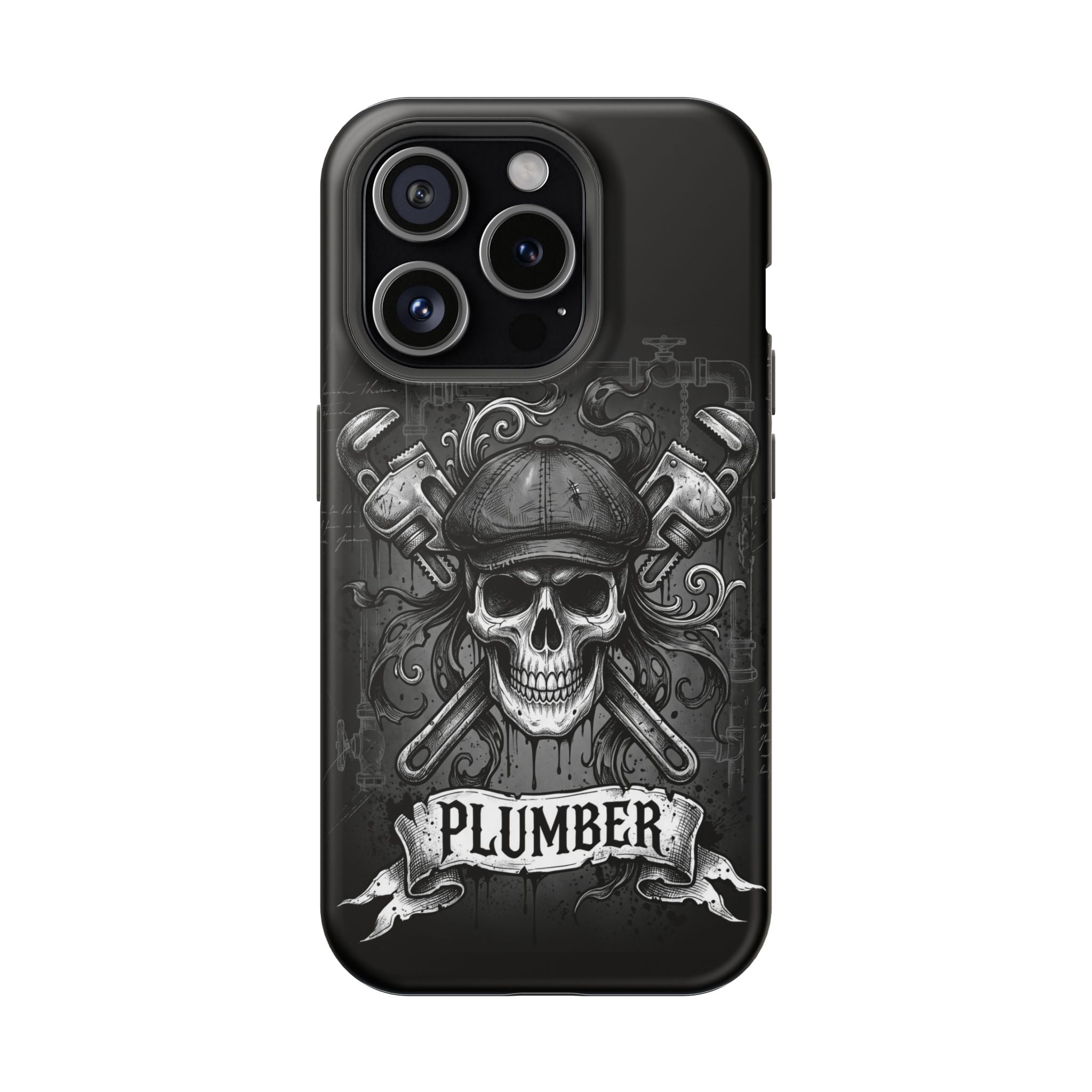 Skull & Wrenches Plumber Phone Case — Wireless Charging Cover