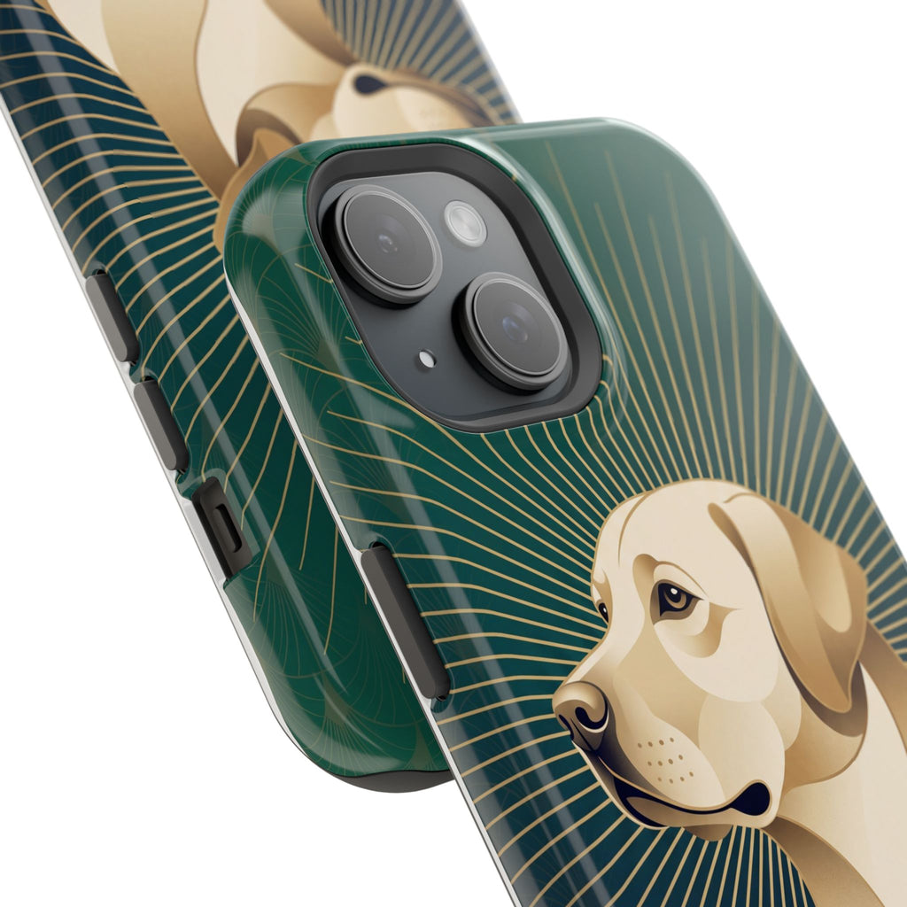 Art Deco Labrador Phone Case — Tough Magnetic Case with Wireless Charging