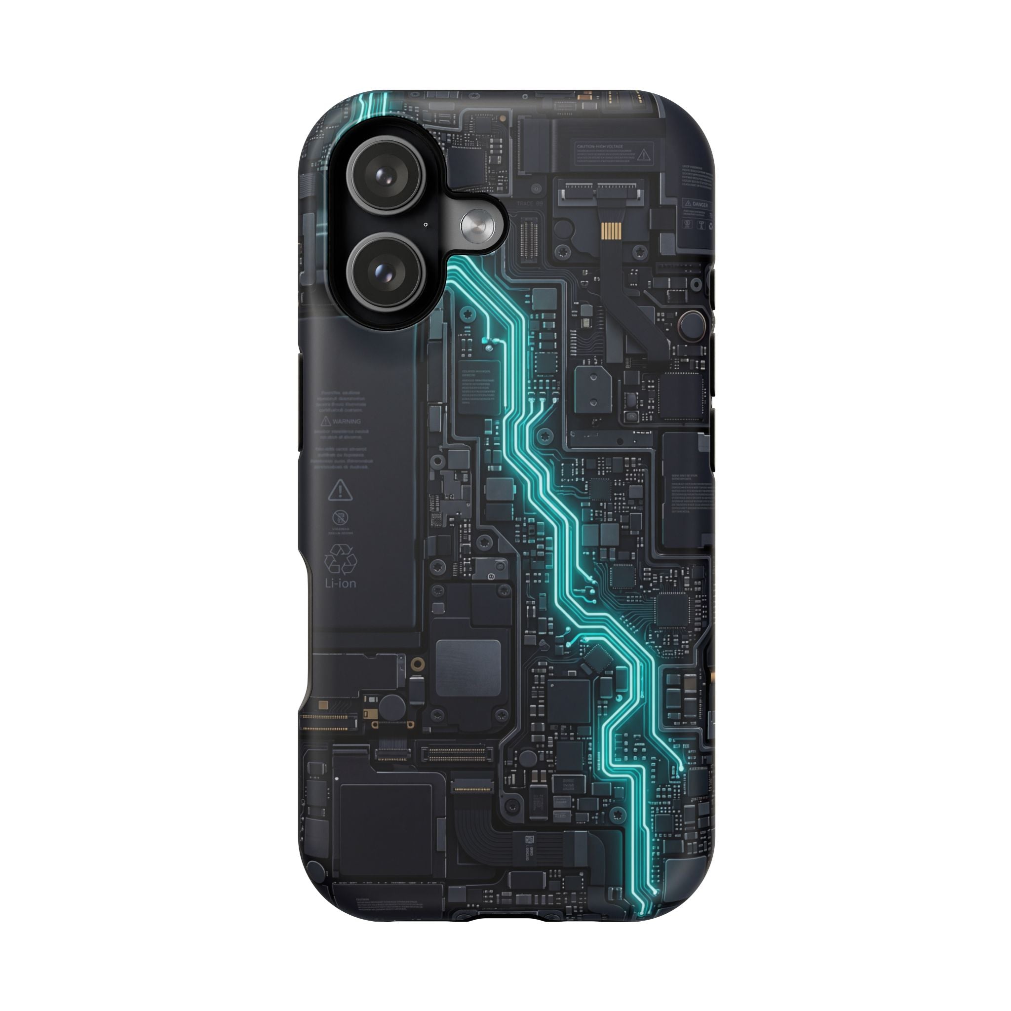 Cyan Bolt Electrician Phone Case — Electric Circuit Wireless Charging Cover