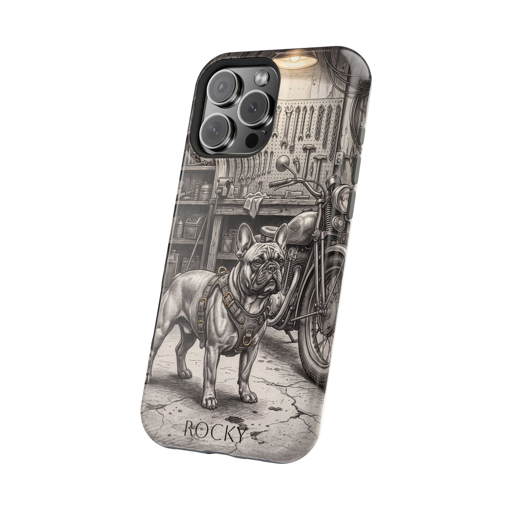 Personalized French Bulldog Vintage Street Phone Case — Wireless Charging Cover