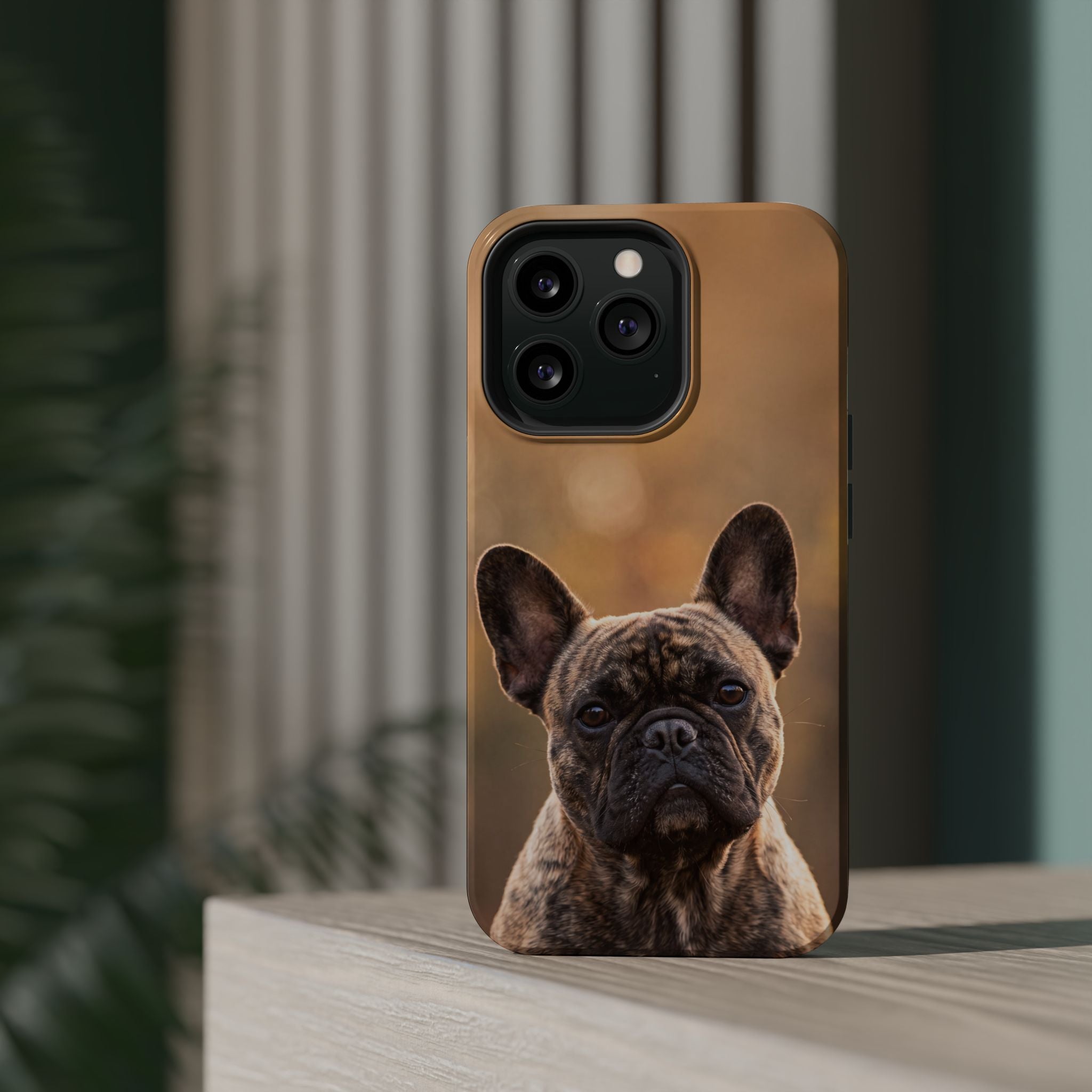 Brindle French Bulldog Phone Case — Impact-Resistant Wireless Charging Cover
