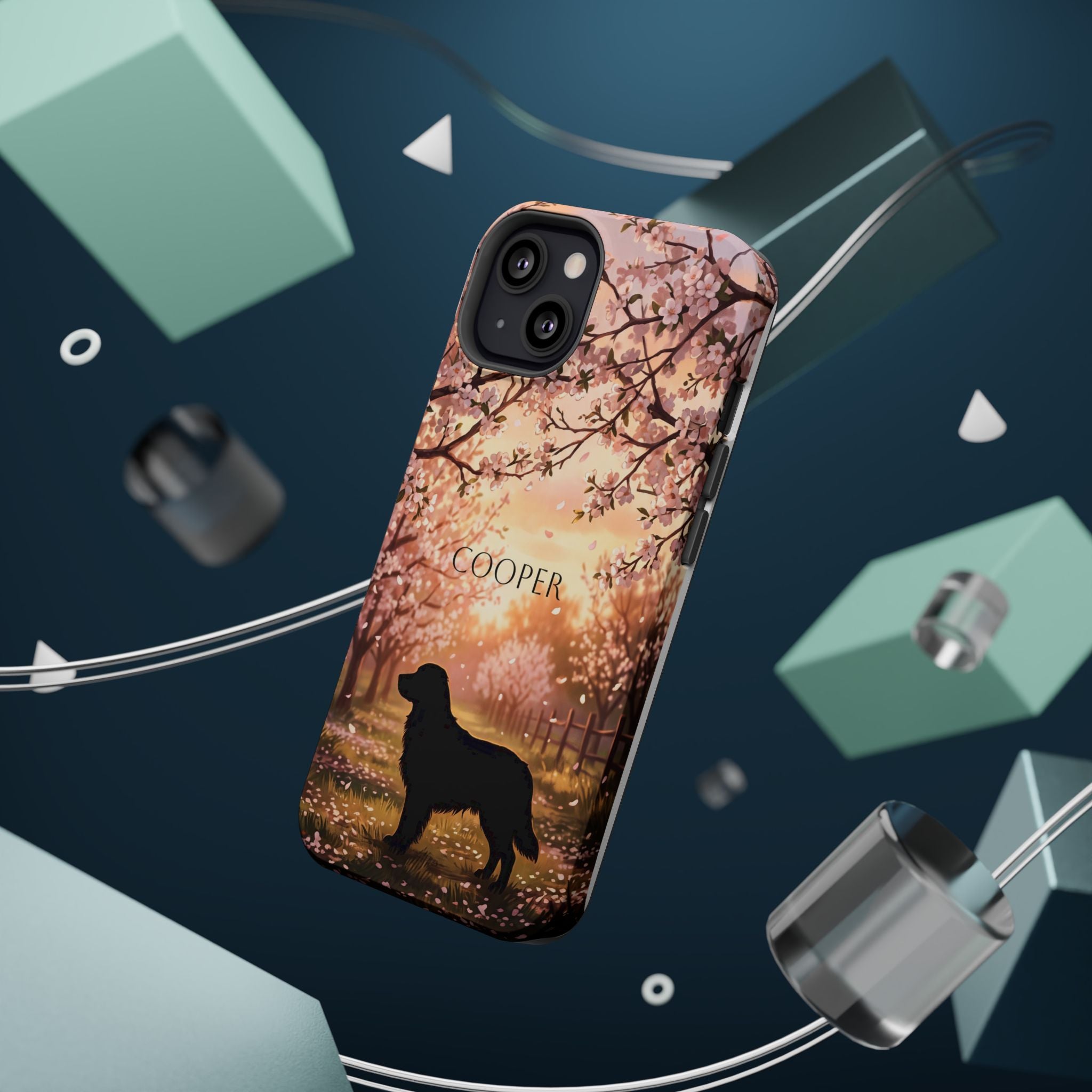 Personalized Golden Retriever Autumn Forest Phone Case — Wireless Charging Cover