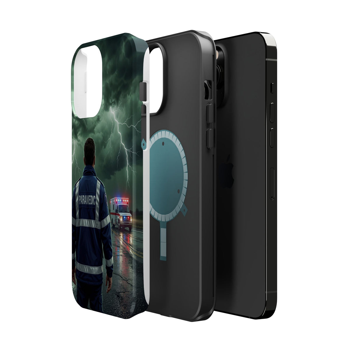 Paramedic Green Storm Phone Case — Magnetic Wireless Charging Cover