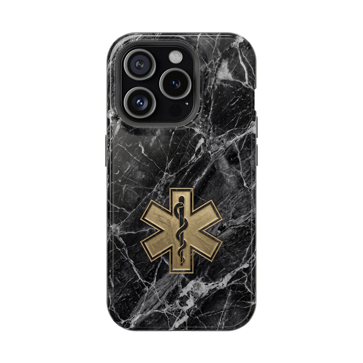 Paramedic/EMT Marble Phone Case — Magnetic Wireless Charging Cover