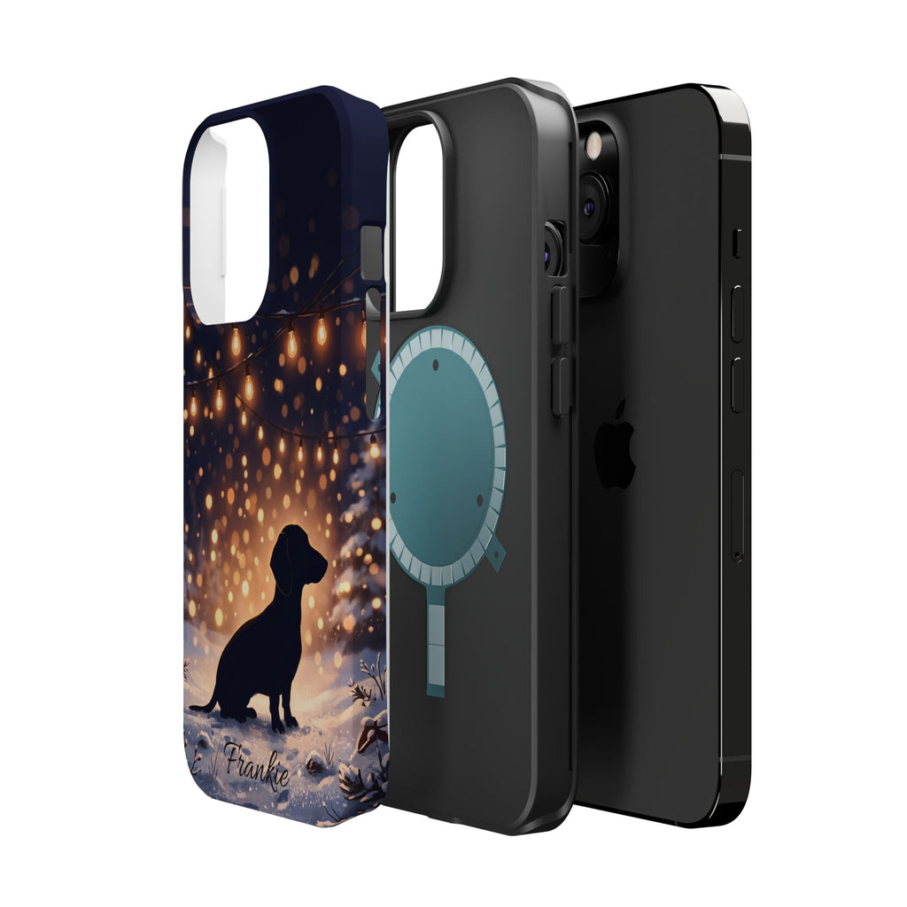 Personalized Dachshund Golden Sparks Phone Case — Wireless Charging Cover