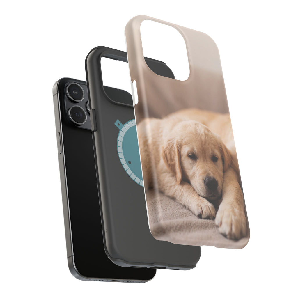 Golden Retriever Puppy Phone Case — Impact-Resistant Wireless Charging Cover