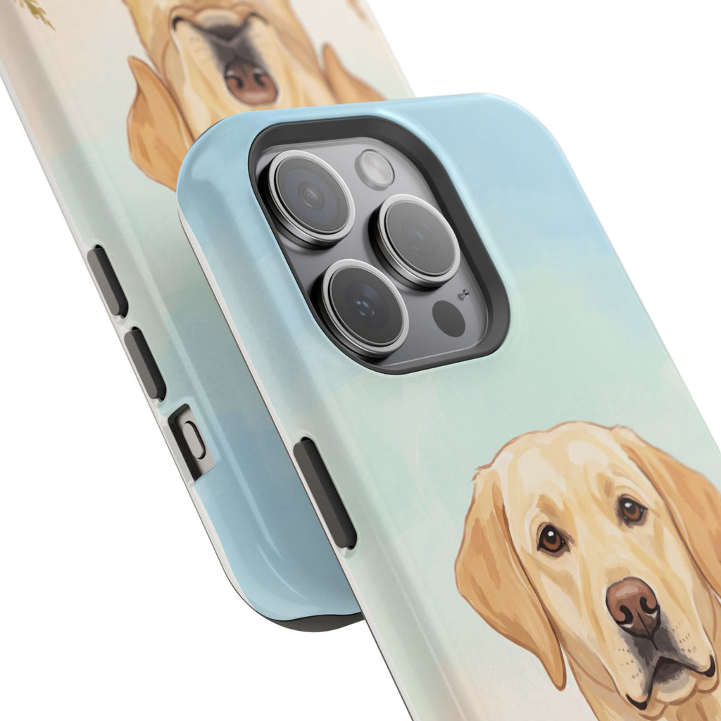 Labrador Wildflower Painting Phone Case — Tough Magnetic Case with Wireless Charging